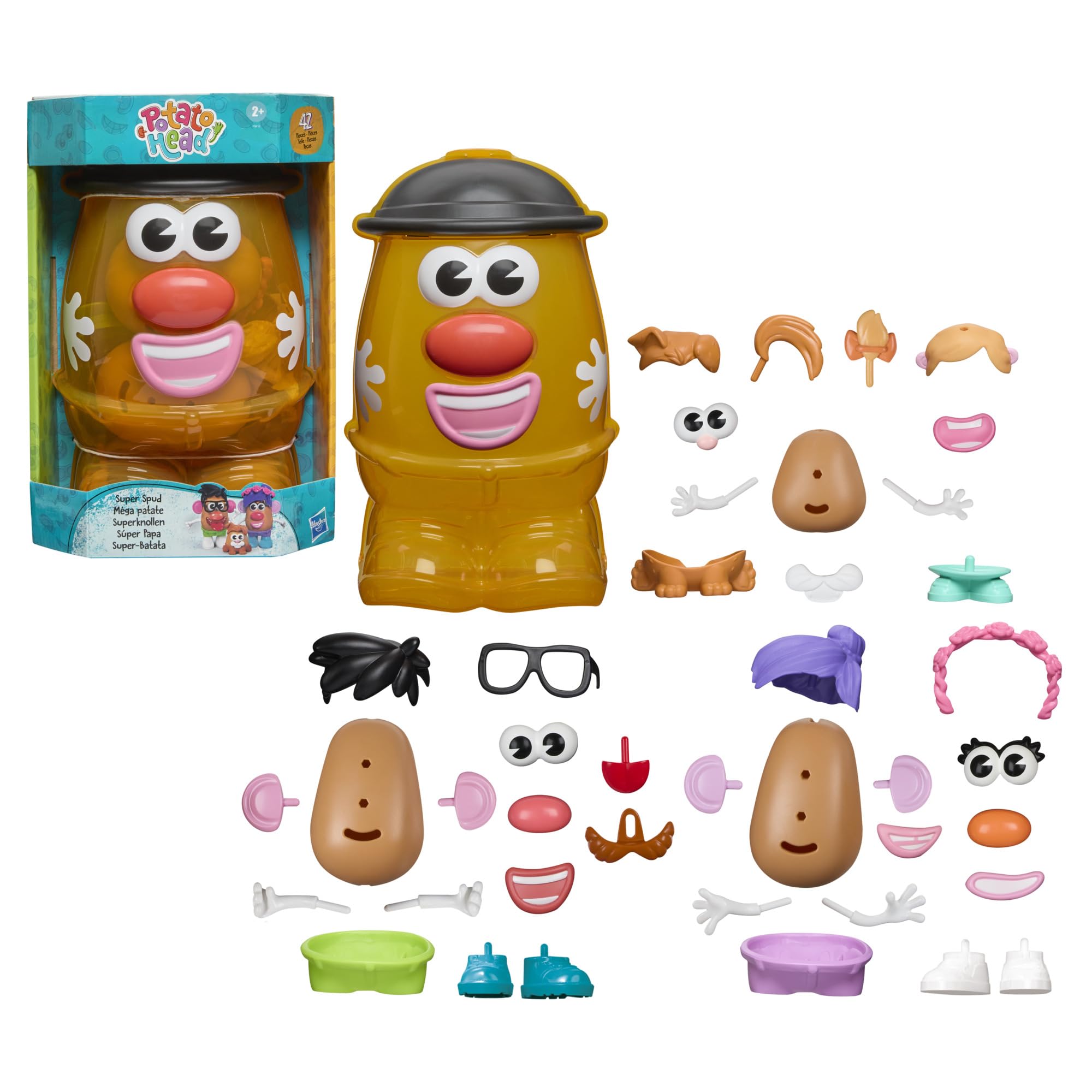 Potato Head Super Spud Spielzeugset – 42-teiliges Familienspielset mit Aufbewahrungsbehälter
