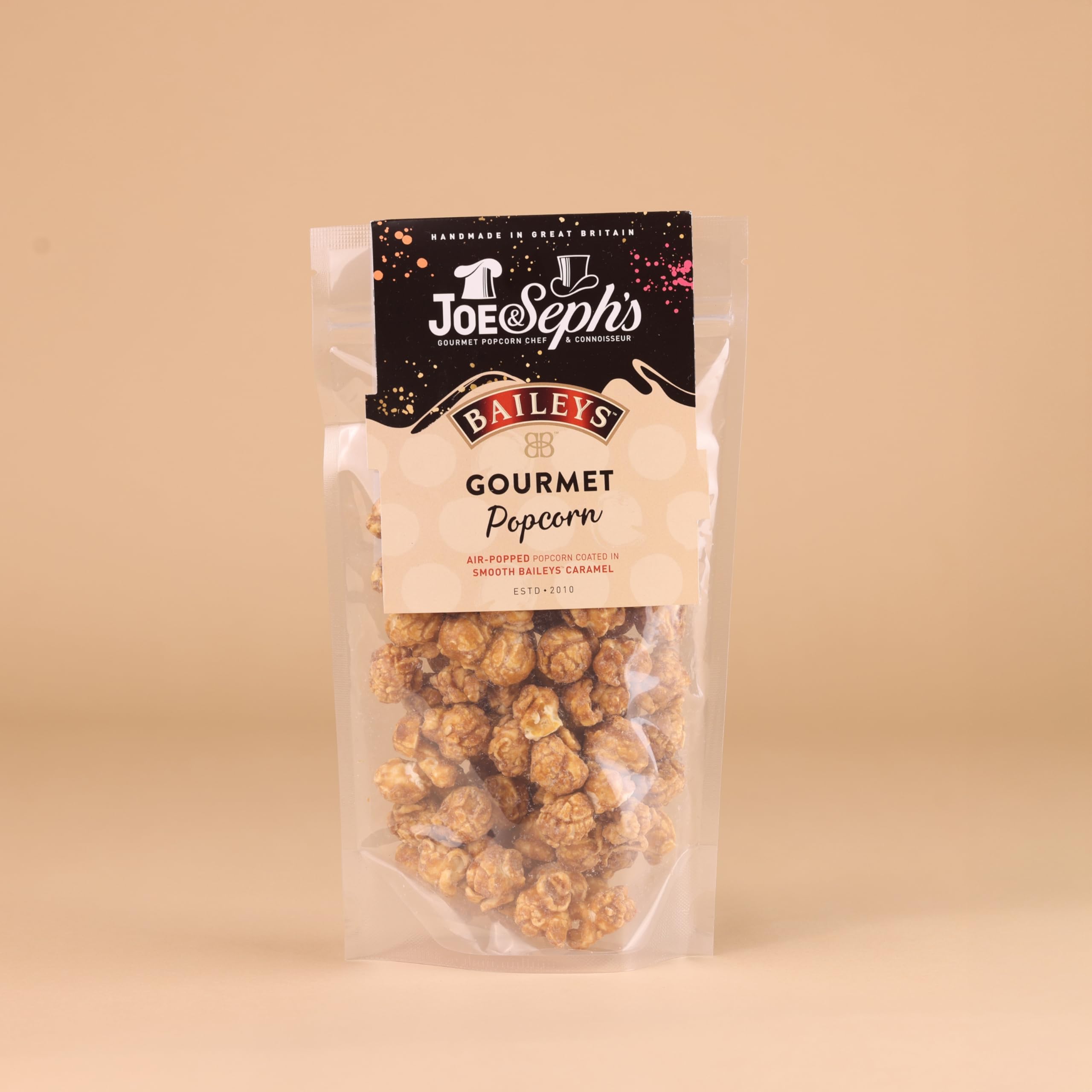 Joe & Seph's Bailey's Popcorn (70g) - Gourmet Air-Popped Caramel Popcorn with Baileys Irish Cream Flavor