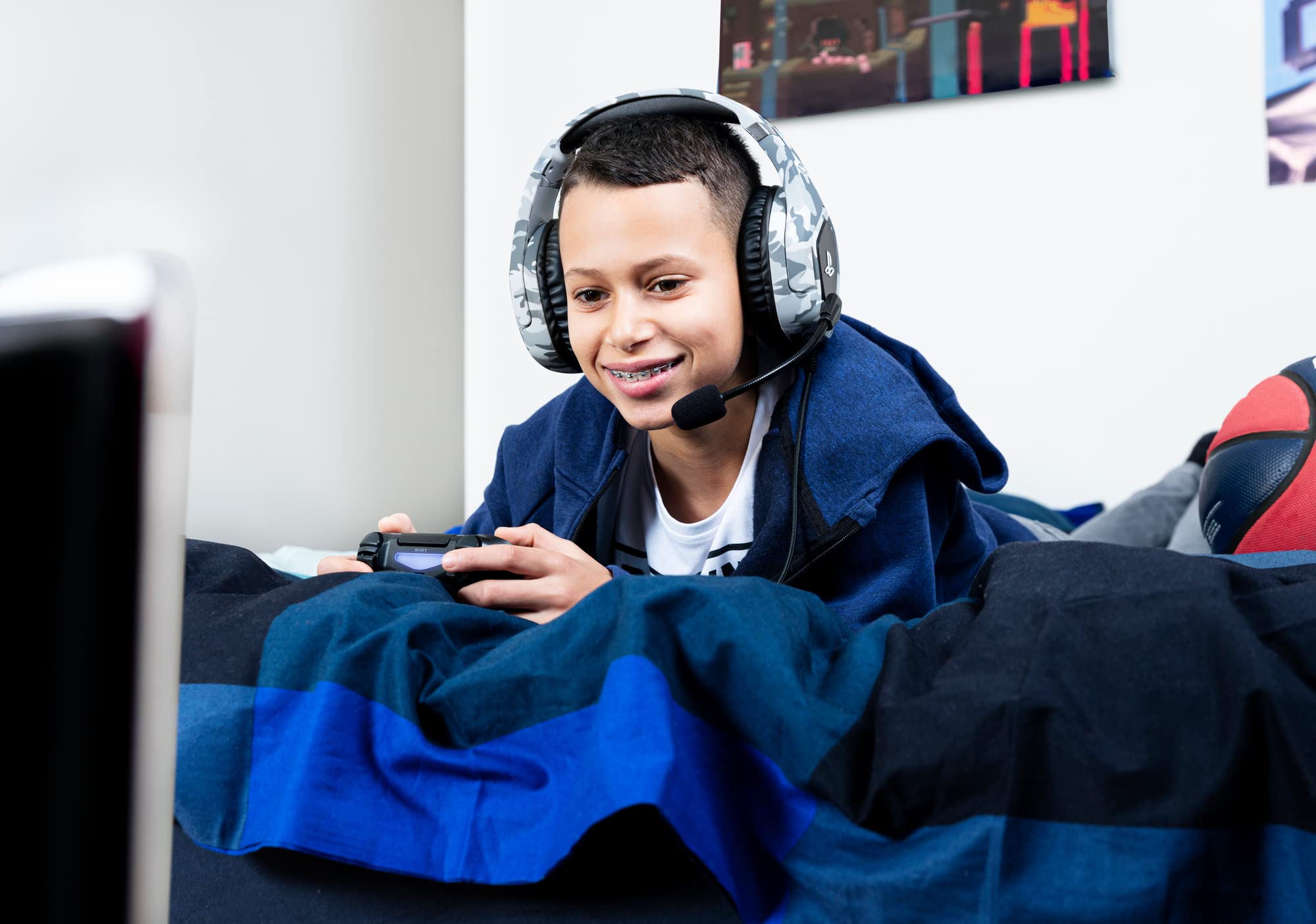 Trust GXT 488 Forze-G Gaming-Headset für PS4 und PS5 – Offiziell lizenziert mit 50-mm-Treibern, faltbarem Mikrofon, Inline-Fernbedienung, Grau 11