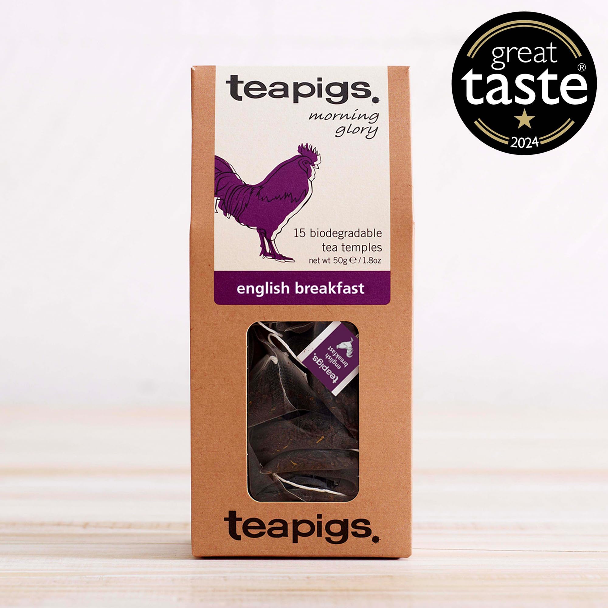 teapigs English Breakfast Black Tea Bags - 15 Count, 50g Whole Leaf Brew