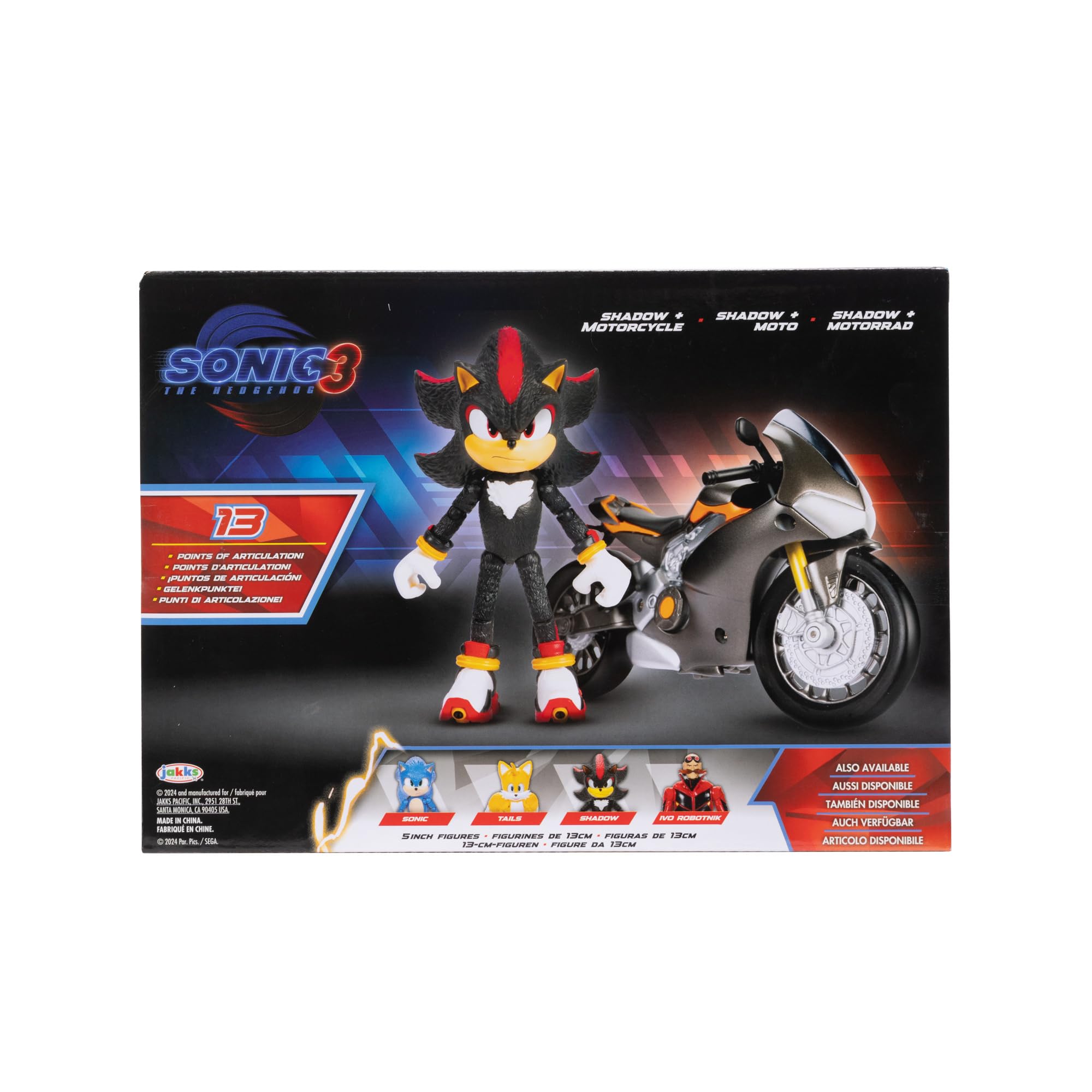Jamakie Sonic 3 Movie 5" Action Figure with Motorcycle Vehicle 14