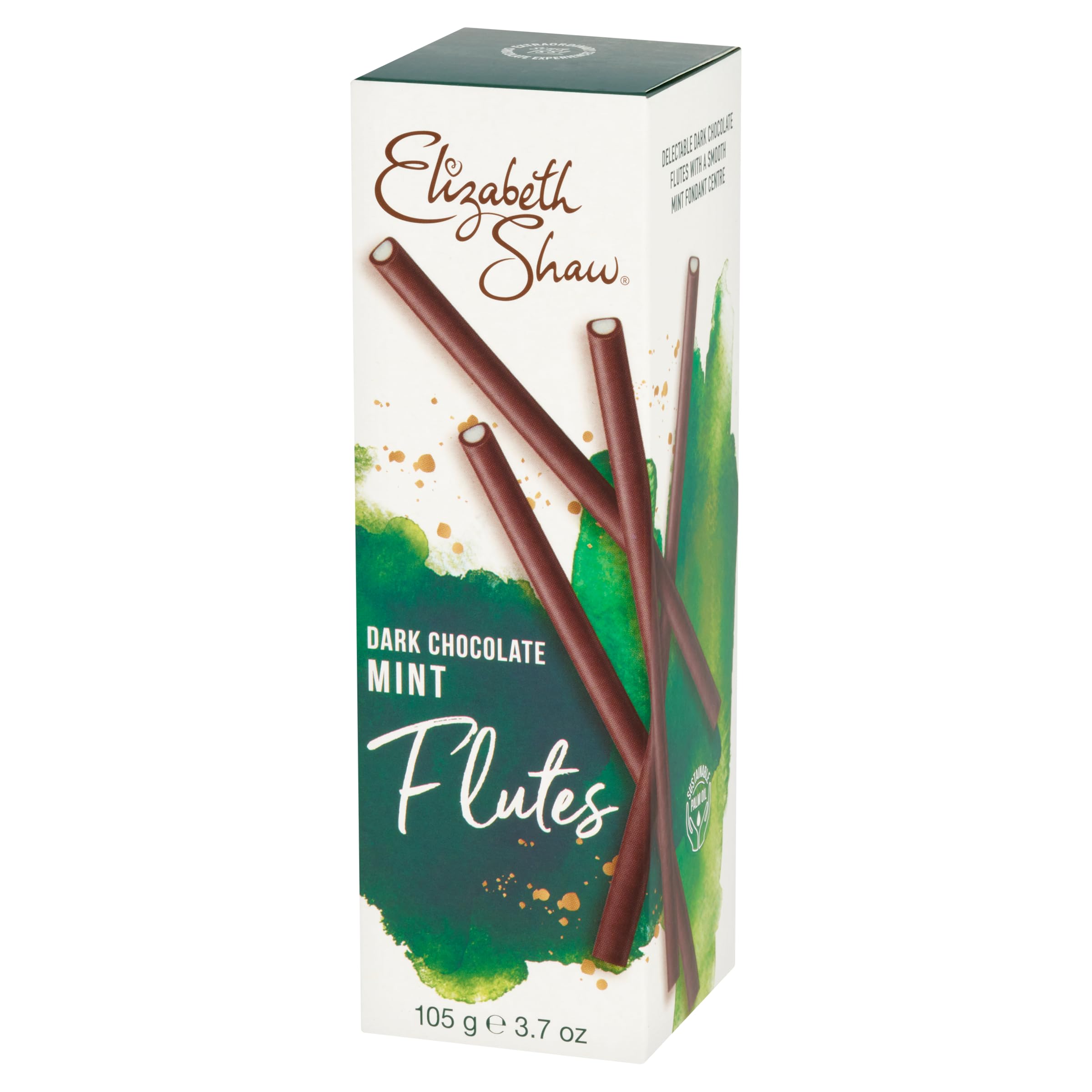 Elizabeth Shaw Dark Mint Flutes 105g – Rich Dark Chocolate with Mint Fondant Centre – 24 Pieces 3