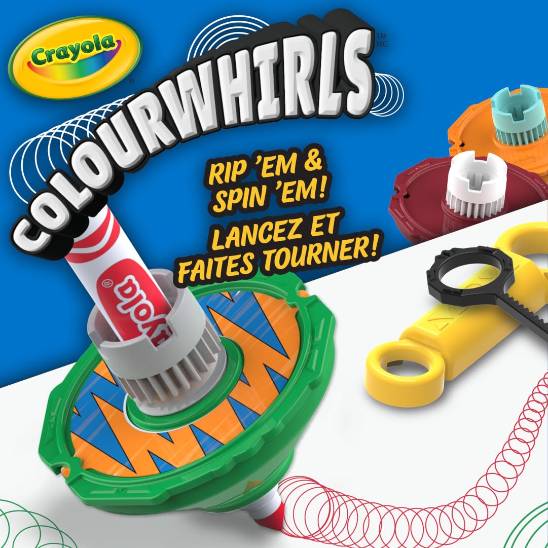 CRAYOLA Colourwhirls (3 Pack) - Rip 'Em & Spin 'Em! Spinning Art Toy for Kids 6+ 7