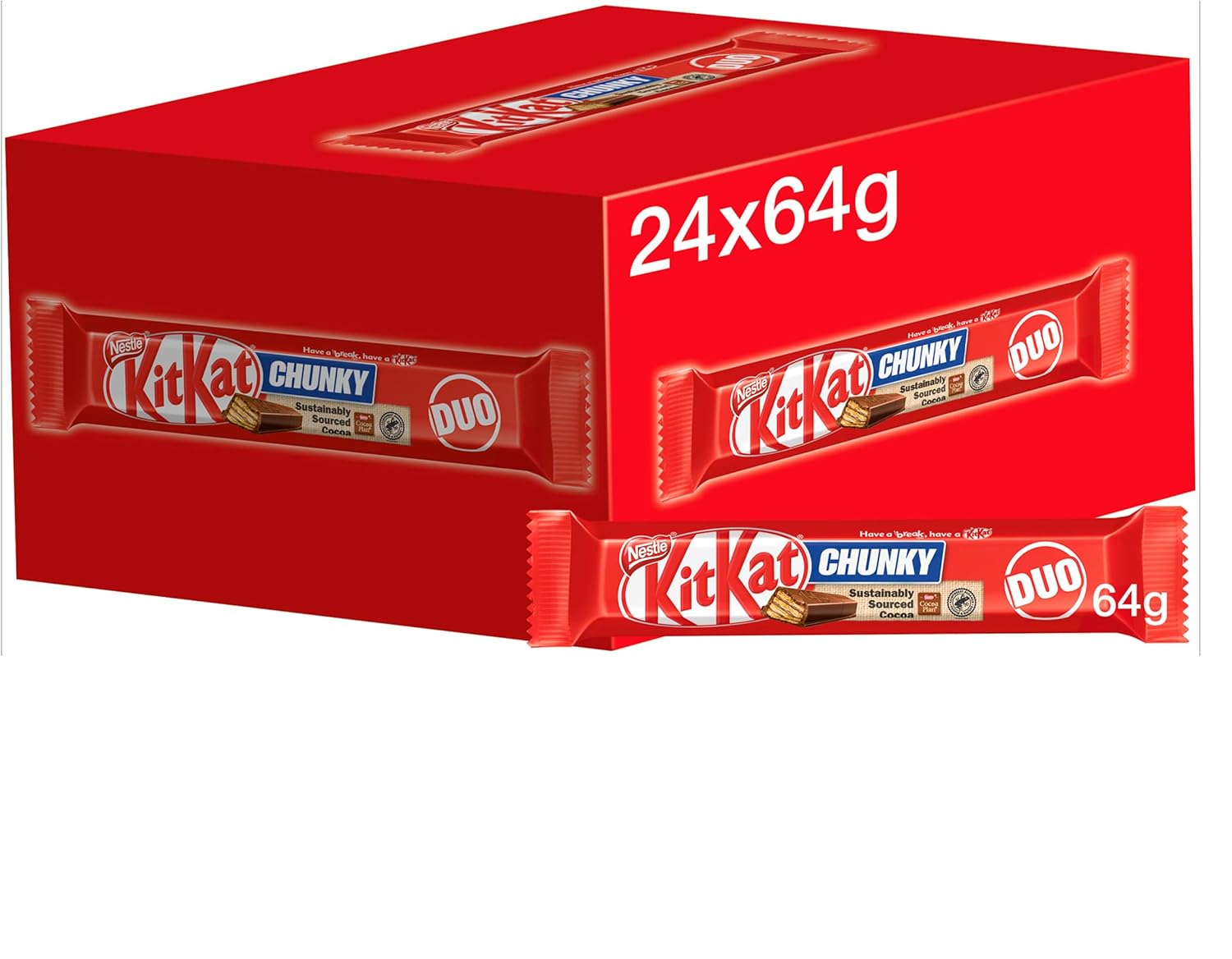 Kit Kat Chunky Duo Milk Chocolate Bars, 24 x 64 g