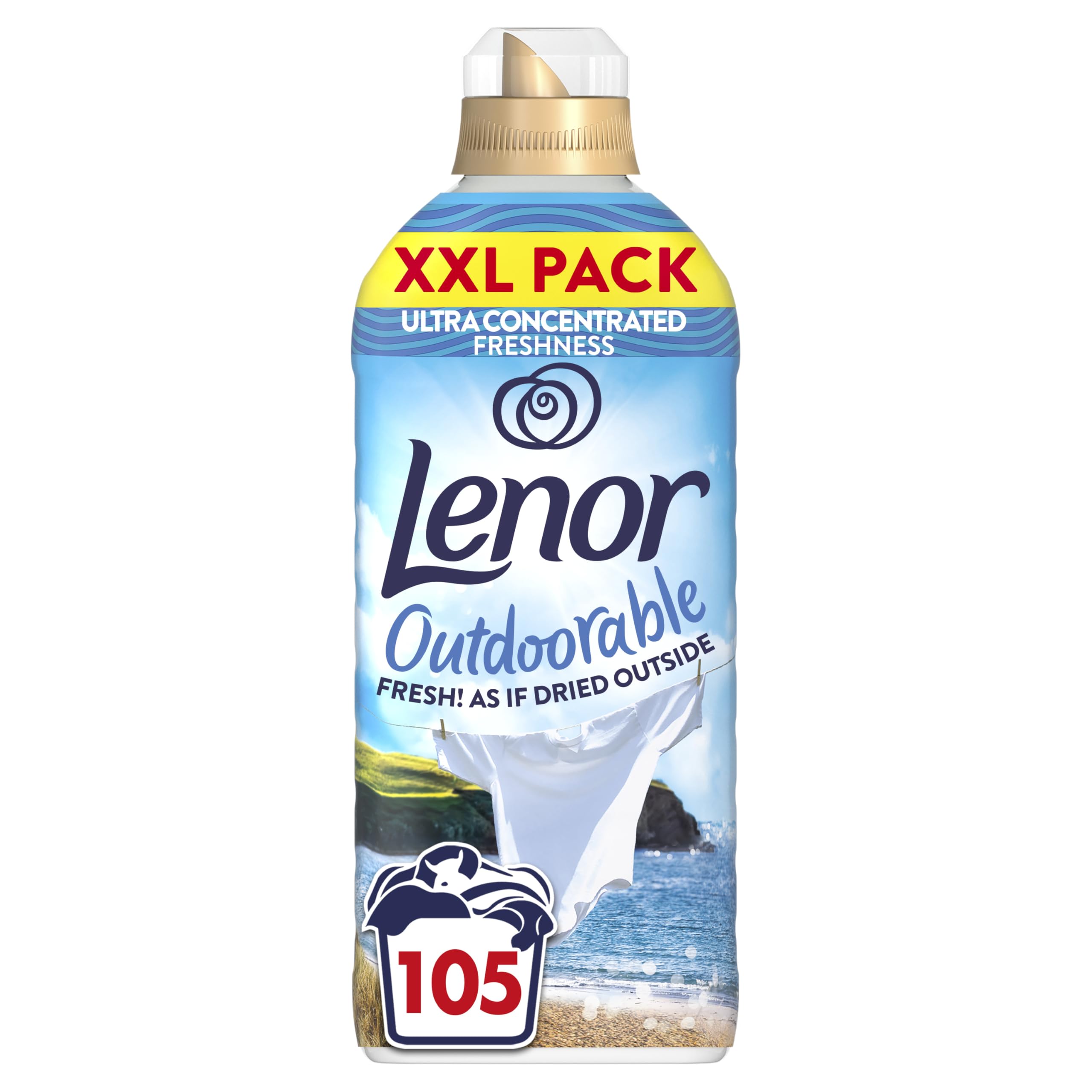 Lenor Outdoorable Liquid Fabric Softener Seabreeze Stroll - 105 Washes, 1.47L