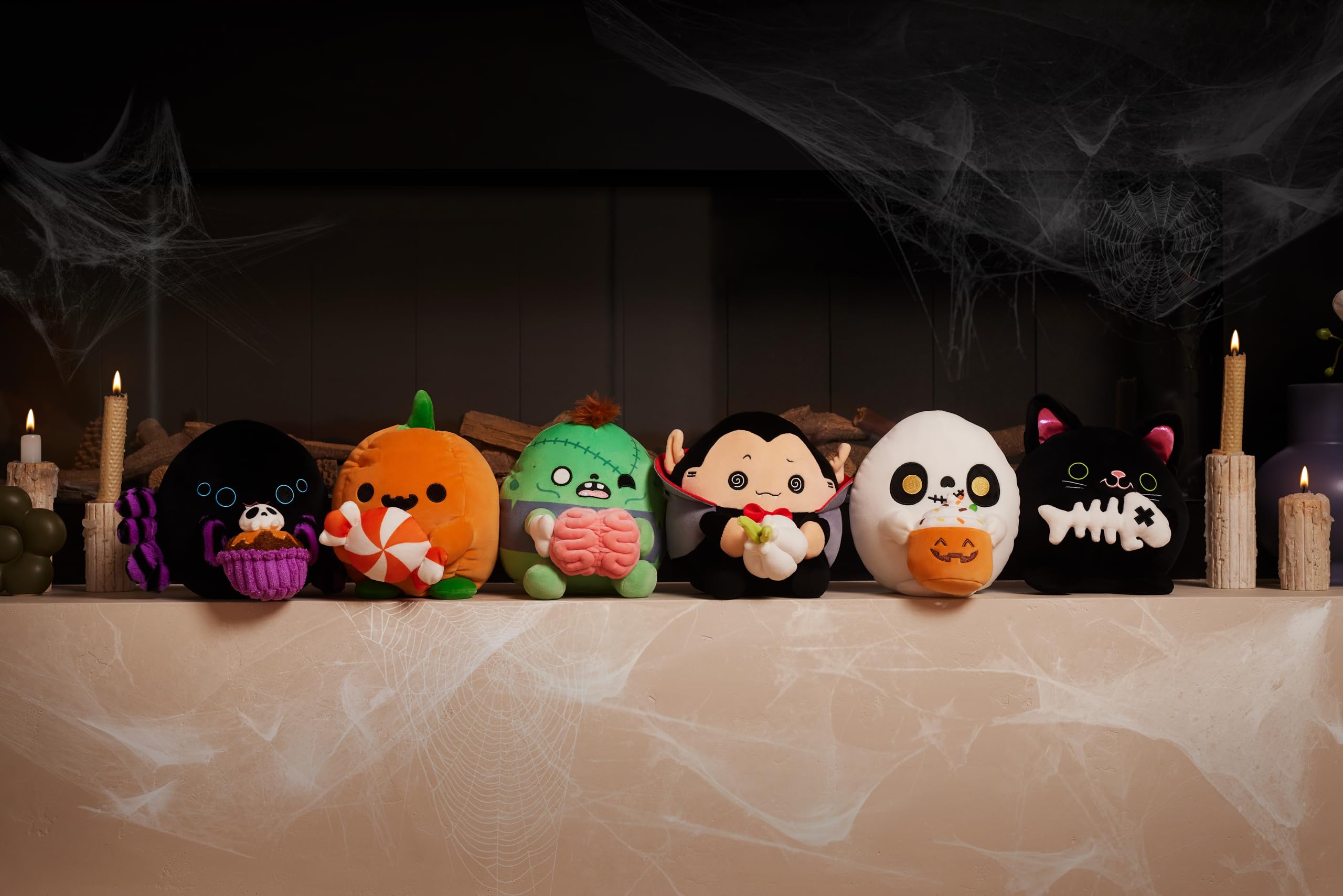 Snackles 8-inch Halloween Series 1 Plush - SALEM by ZURU, Super-Soft Stuffed Doll with Candy Treat