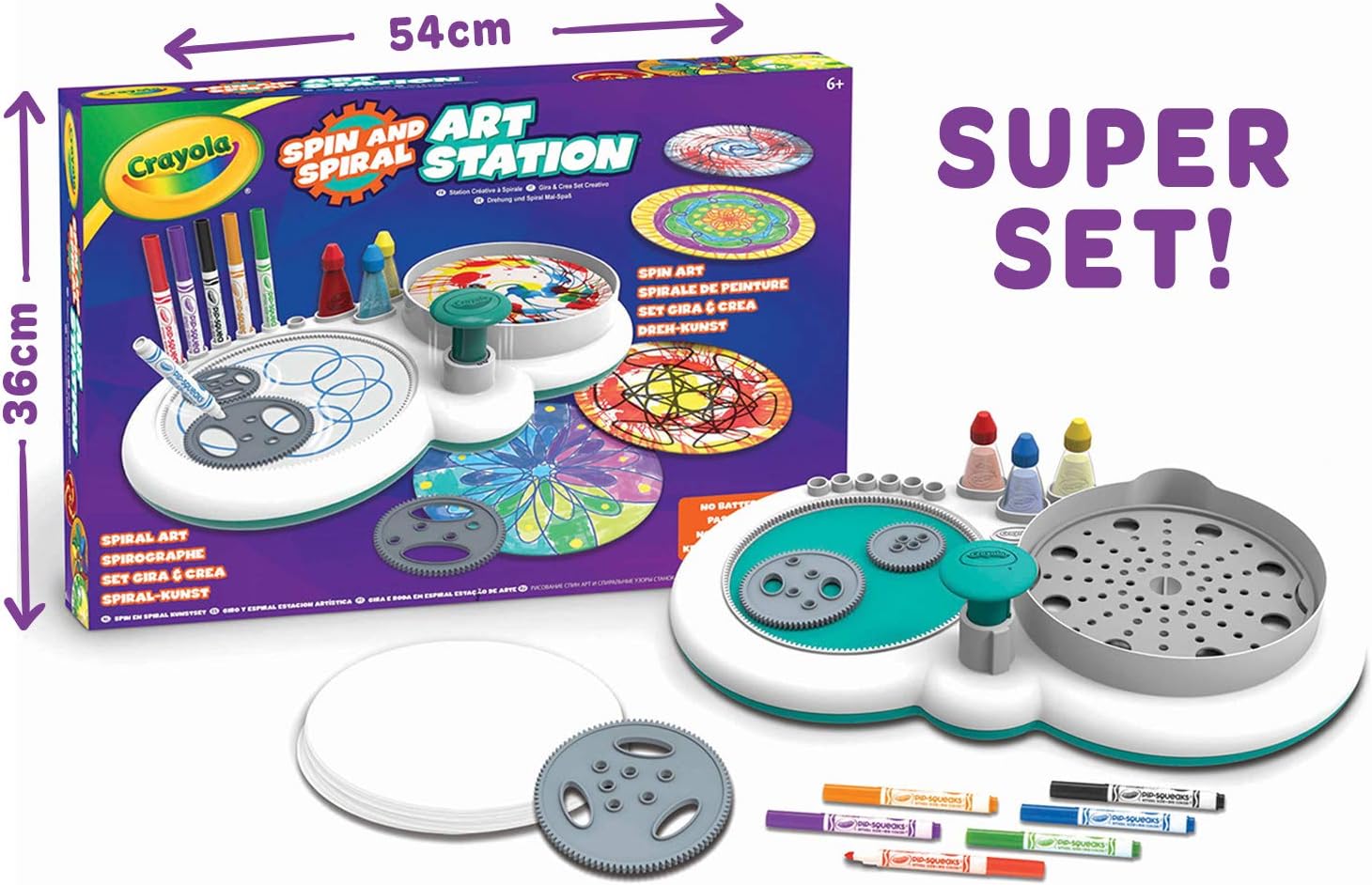 Crayola Spin and Spiral Art Station - 2-in-1 Creative Craft Kit for Kids Ages 6+ 4