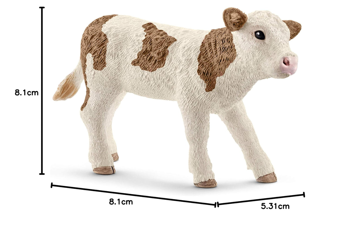 Schleich Simmental Calf Miniature Figure - Realistic Farm Animal Toy 5