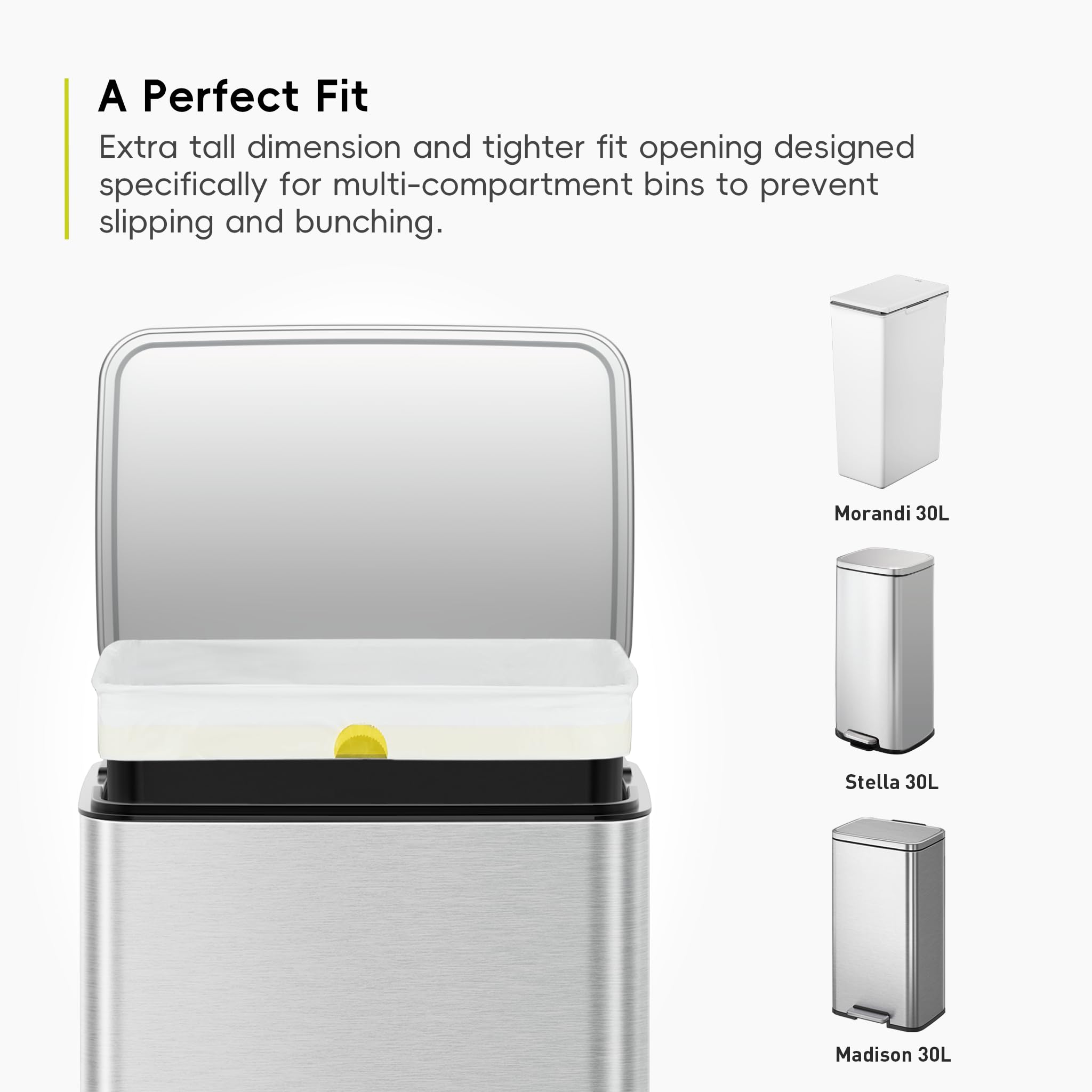 EKO Extra starke Müllbeutel mit Kordelzug für 25–35 l Kücheneimer – 12 Beutel, weiß 6