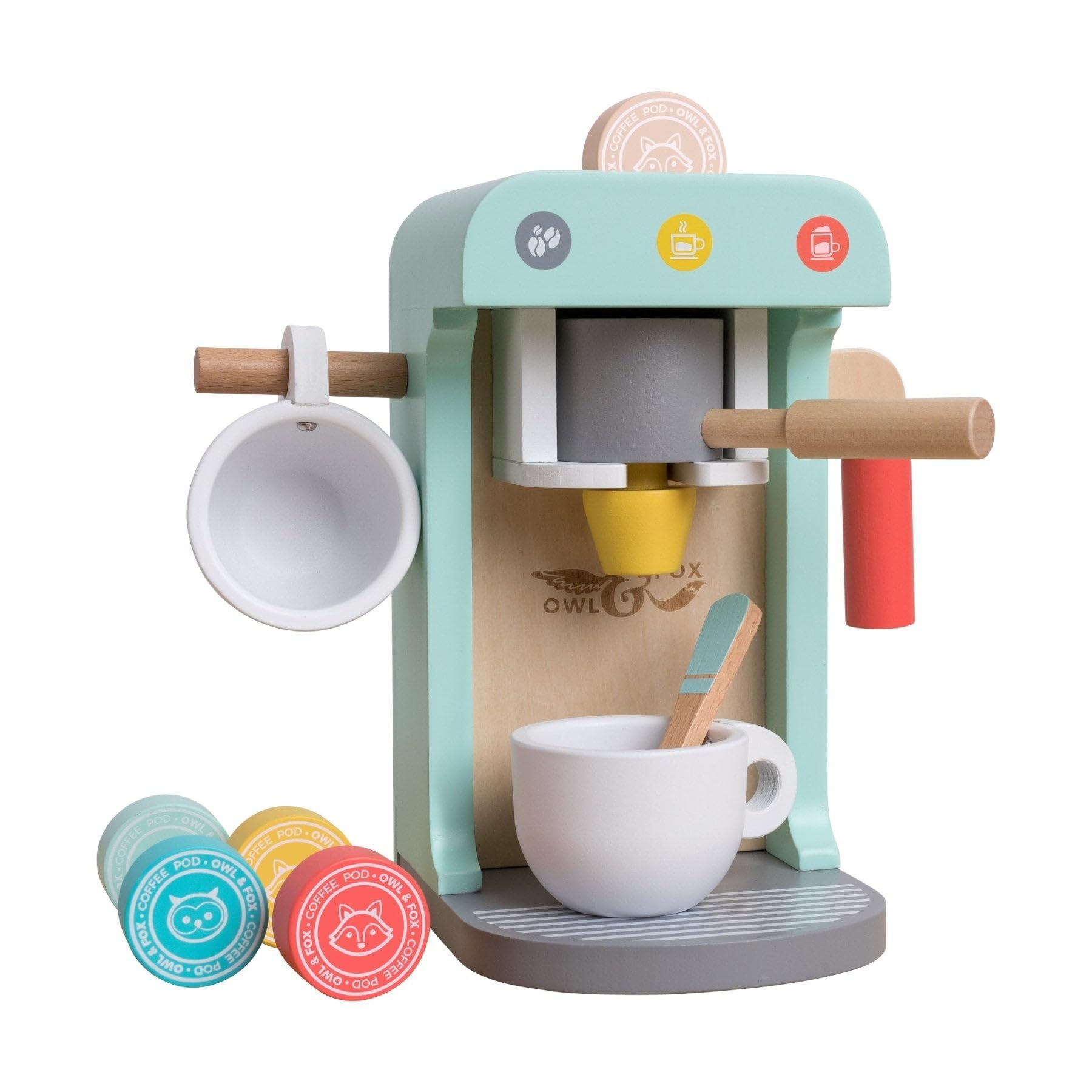 Owl & Fox Wooden Coffee Machine - Imaginative Play for Children 3+ | FSC Certified Wood