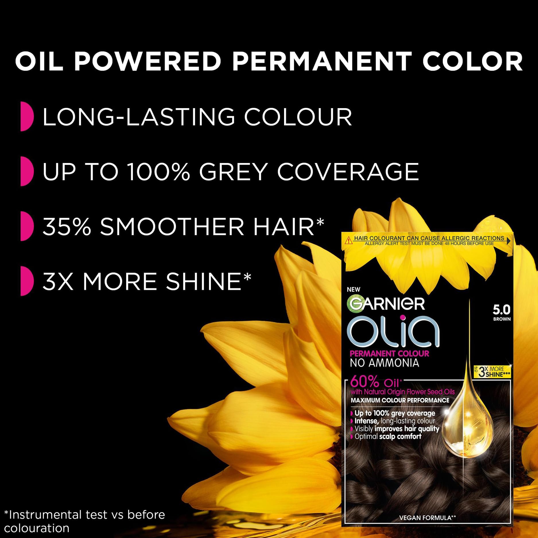 Garnier Olia 4.0 Dark Brown No Ammonia Permanent Hair Dye (150g) 6