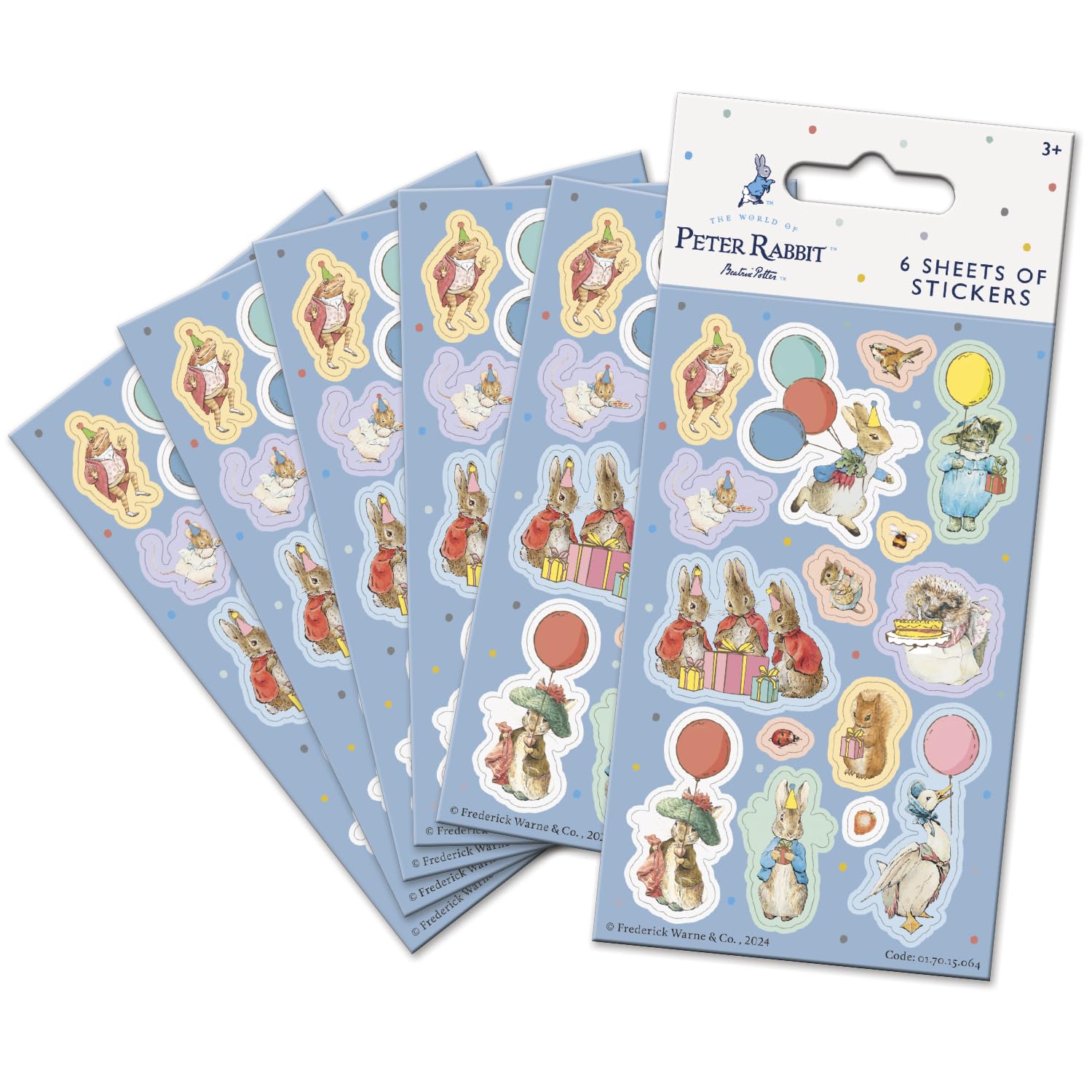 Paper Projects Peter Rabbit Party Bag Sticker Pack - 6 Sheets of Official Stickers