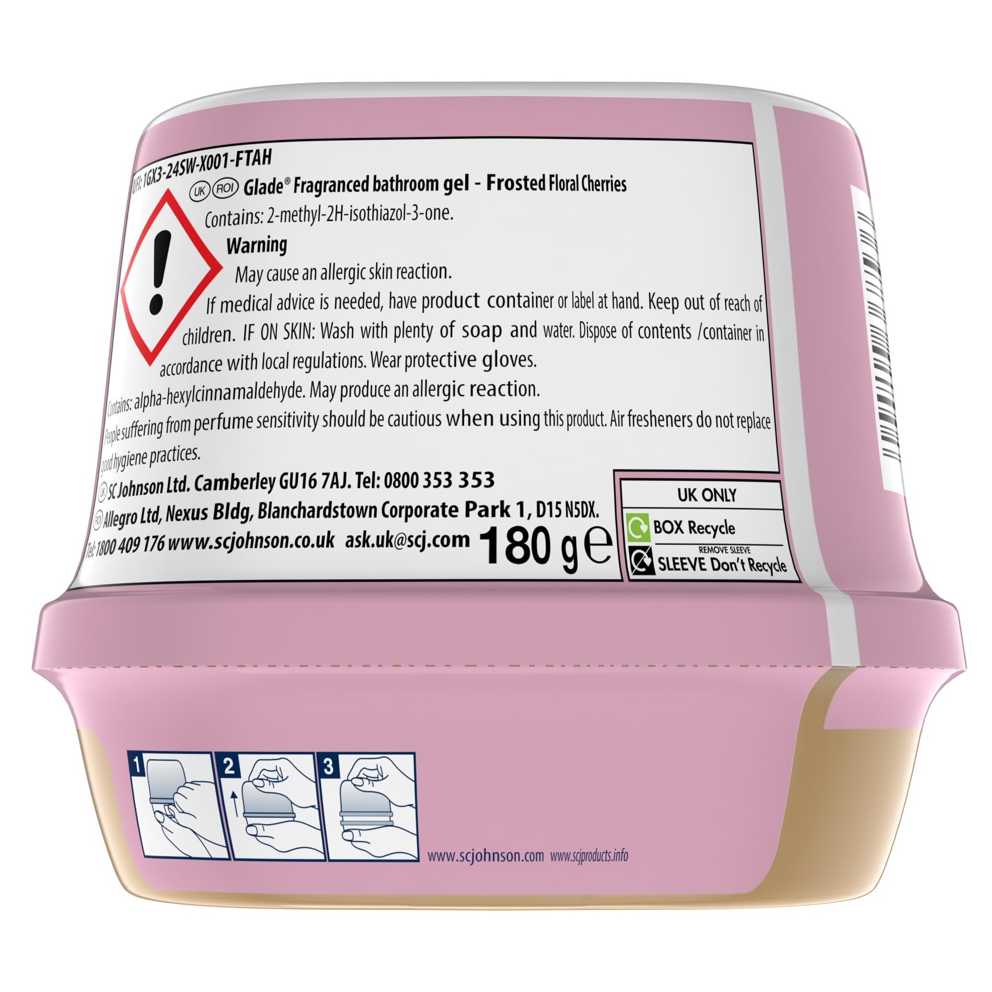 Glade - Frosted Floral Cherries Fragranced Bathroom Gel Air Freshener 6