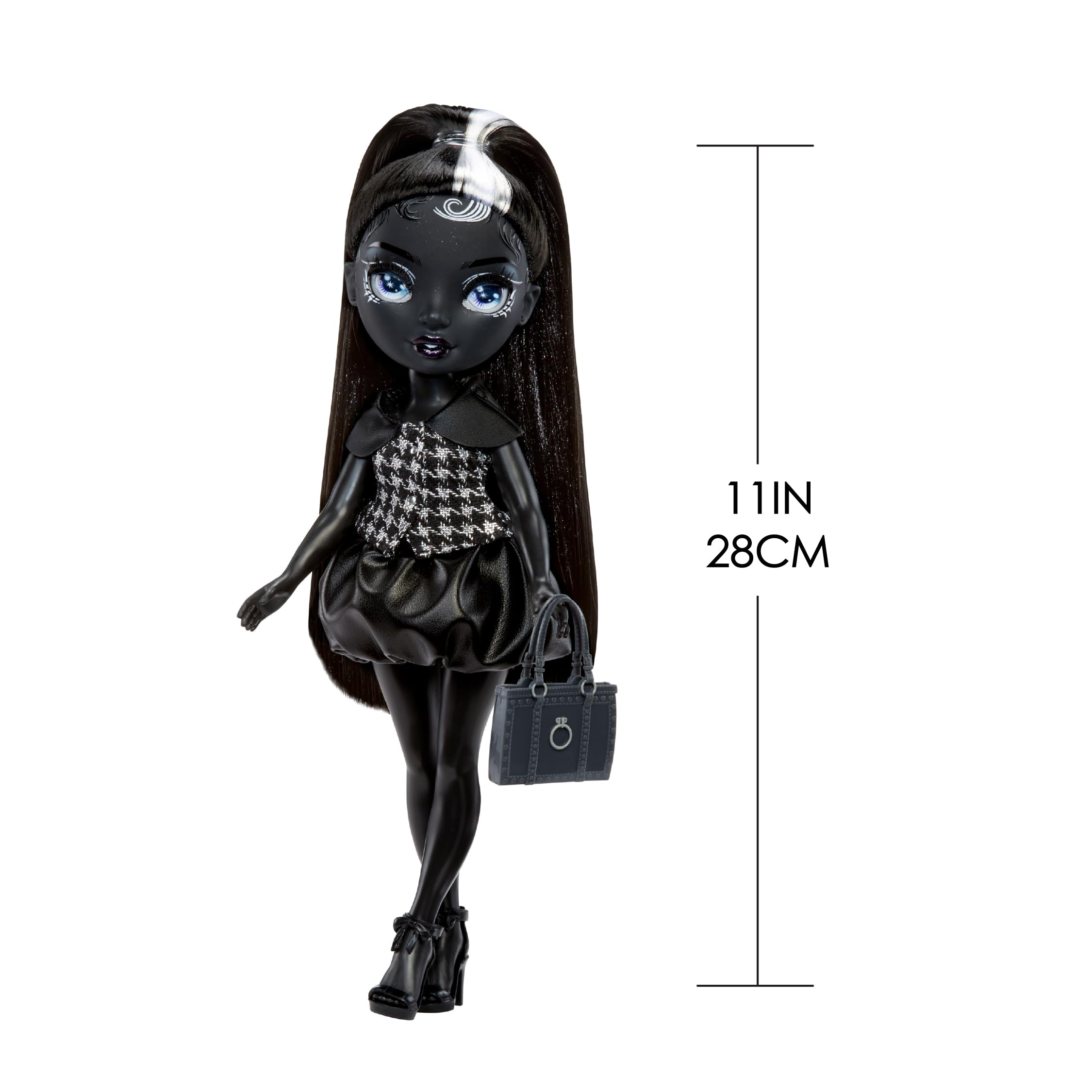 Rainbow High Heather Grayson Shadow High 28cm Fashion Doll with Handbag, Black and White Ponytail, Posable Figure 3