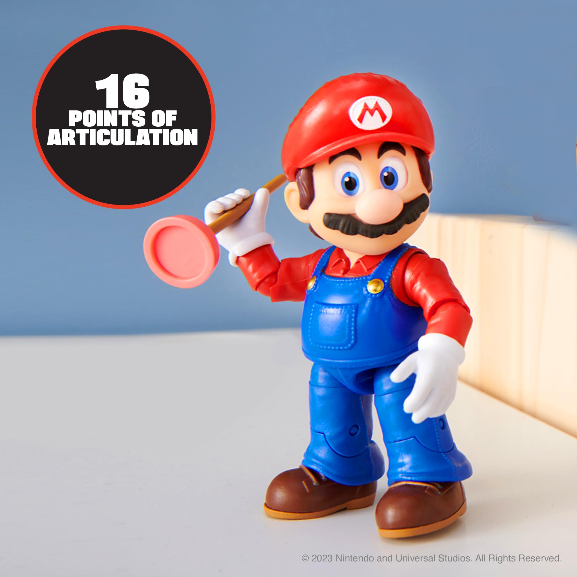 The Super Mario Bros. Movie - 5" Mario Action Figure with Plunger Accessory 13