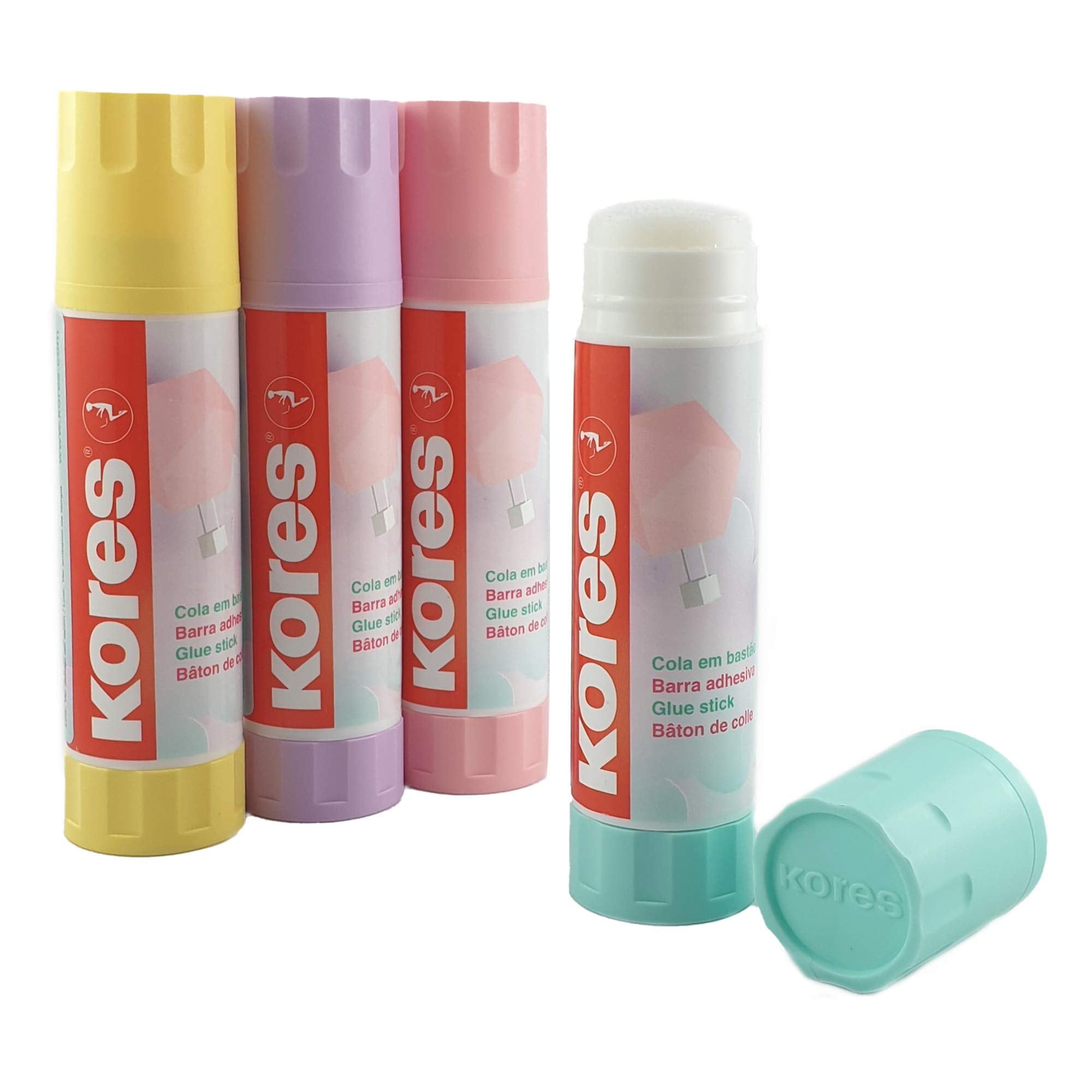 Kores Pastel Glue Stick - Strong Hold Adhesive, Non-Toxic, 20g (Pack of 2)