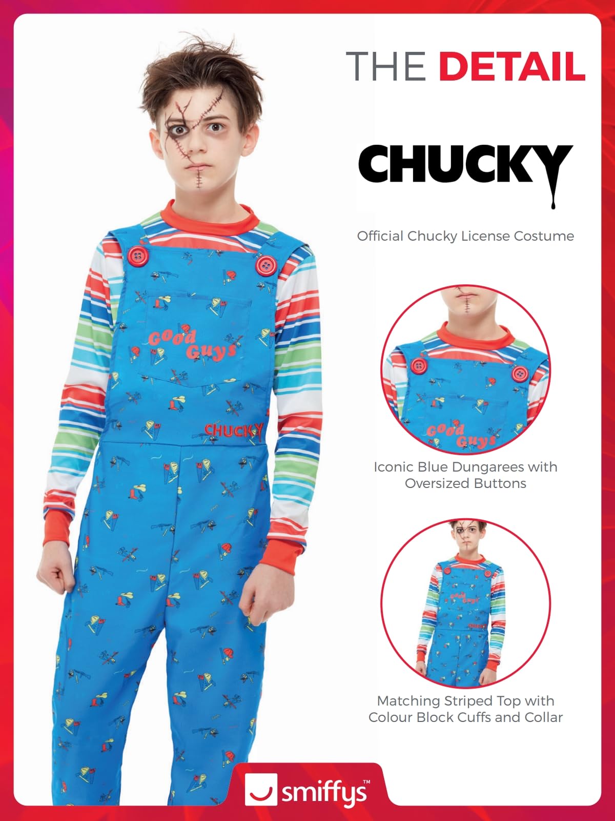 Smiffys Chucky Costume - Kids Unisex Halloween Fancy Dress 7