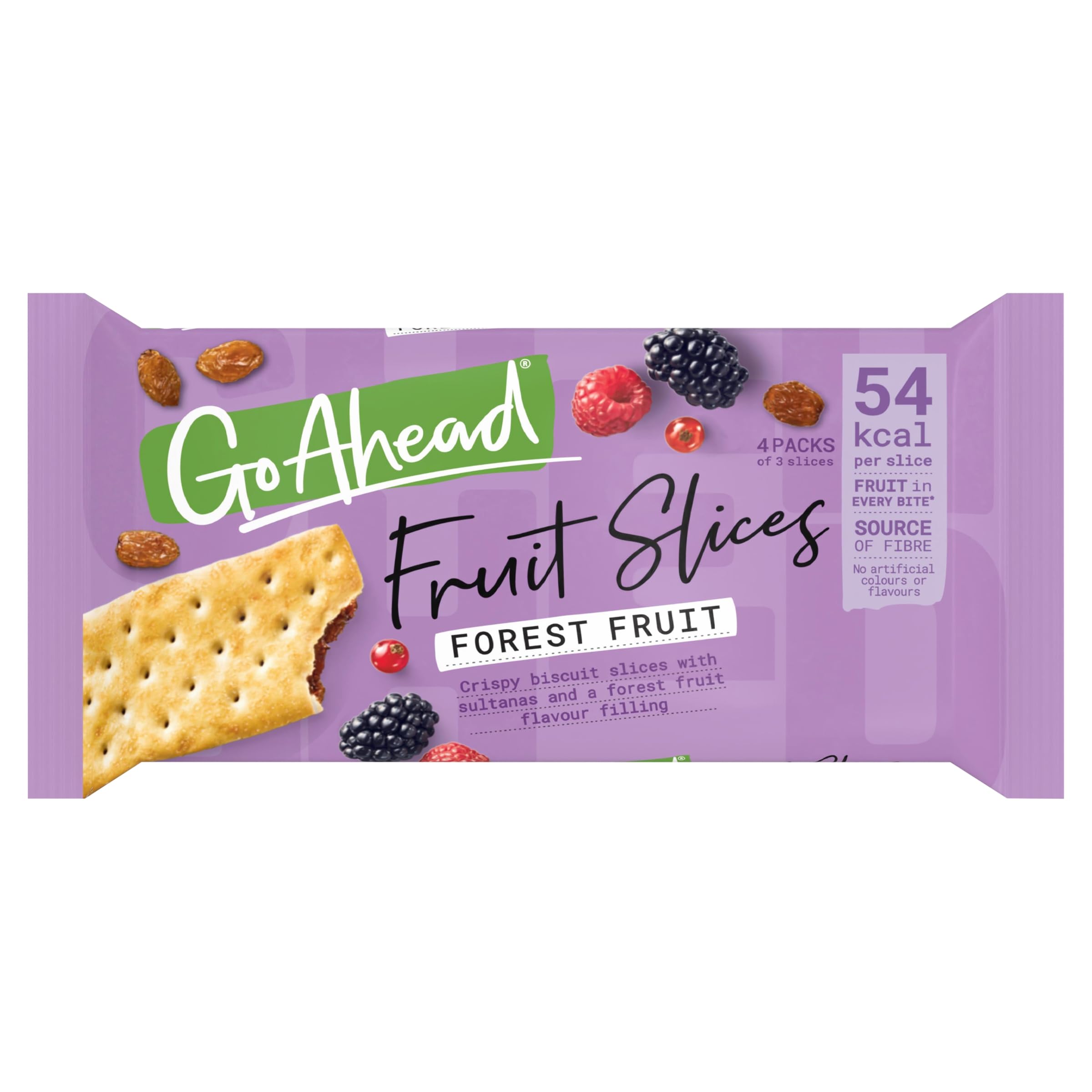 Go Ahead Forest Fruit Crispy Fruit Slice 4 Snack Bars, 174 g