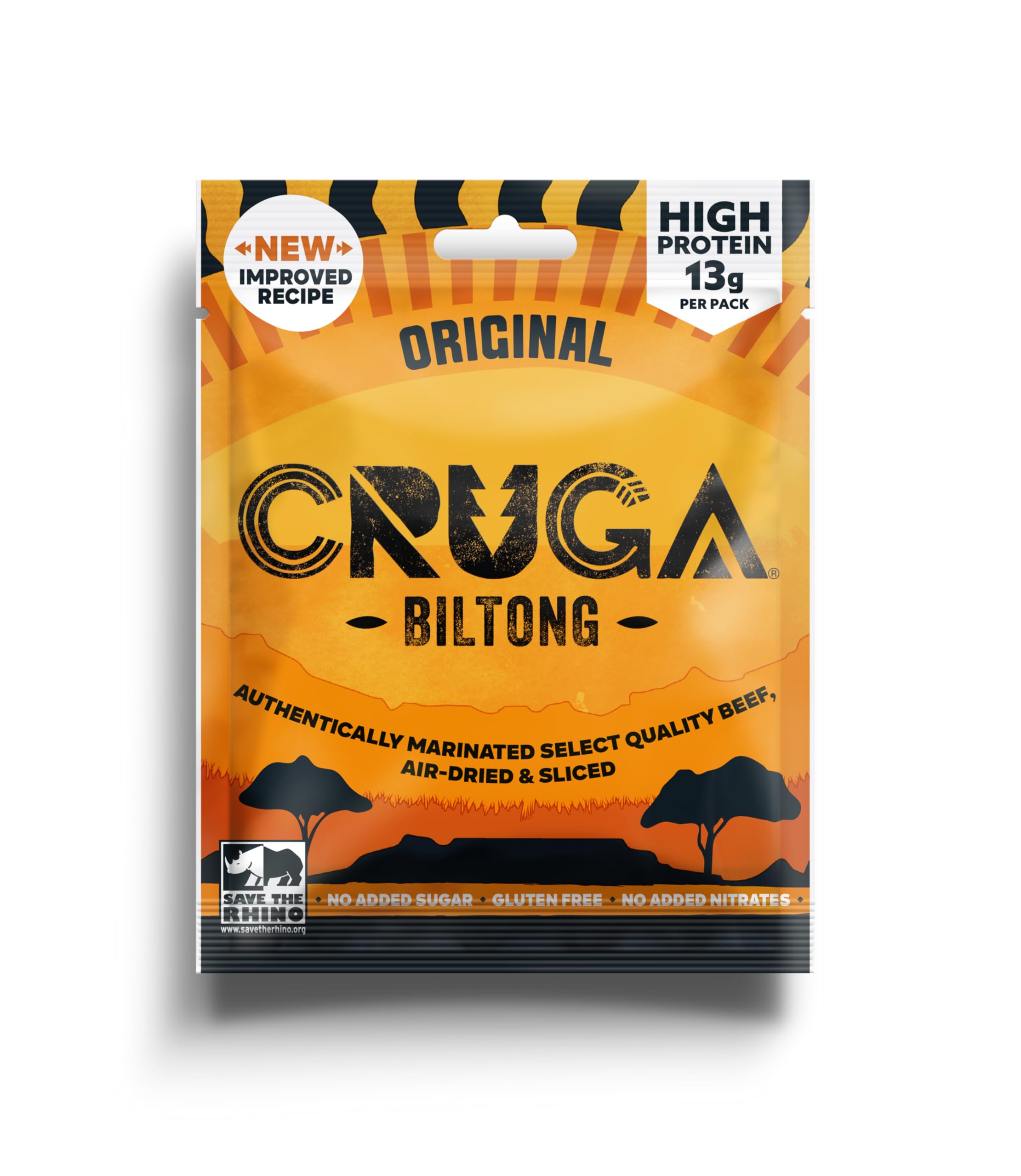 Cruga - Biltong Beef Jerky Multipack with Original & Chilli Flavours (12 x) 3
