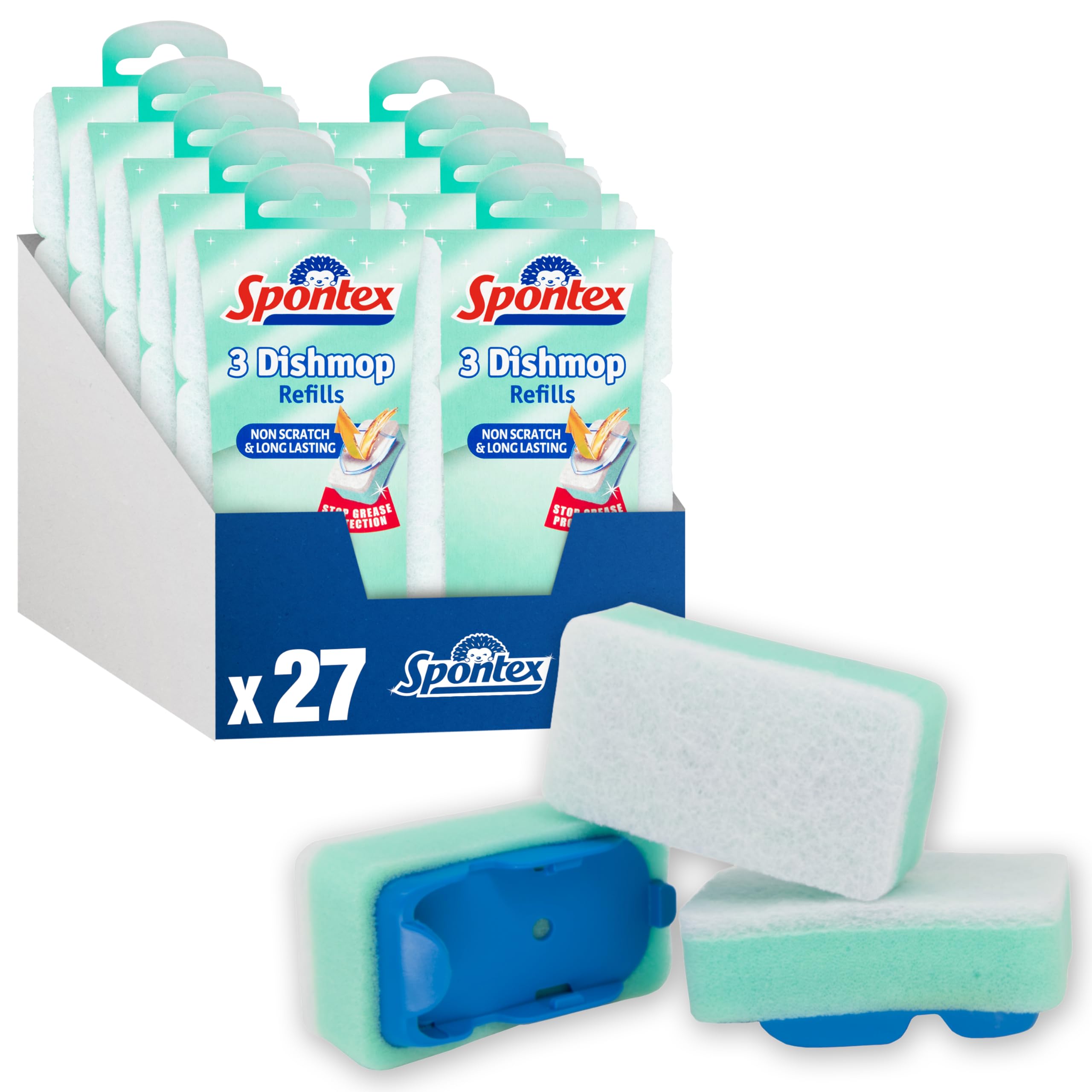 Spontex Dishmop Refills Non-Scratch Replacement Sponge Heads
