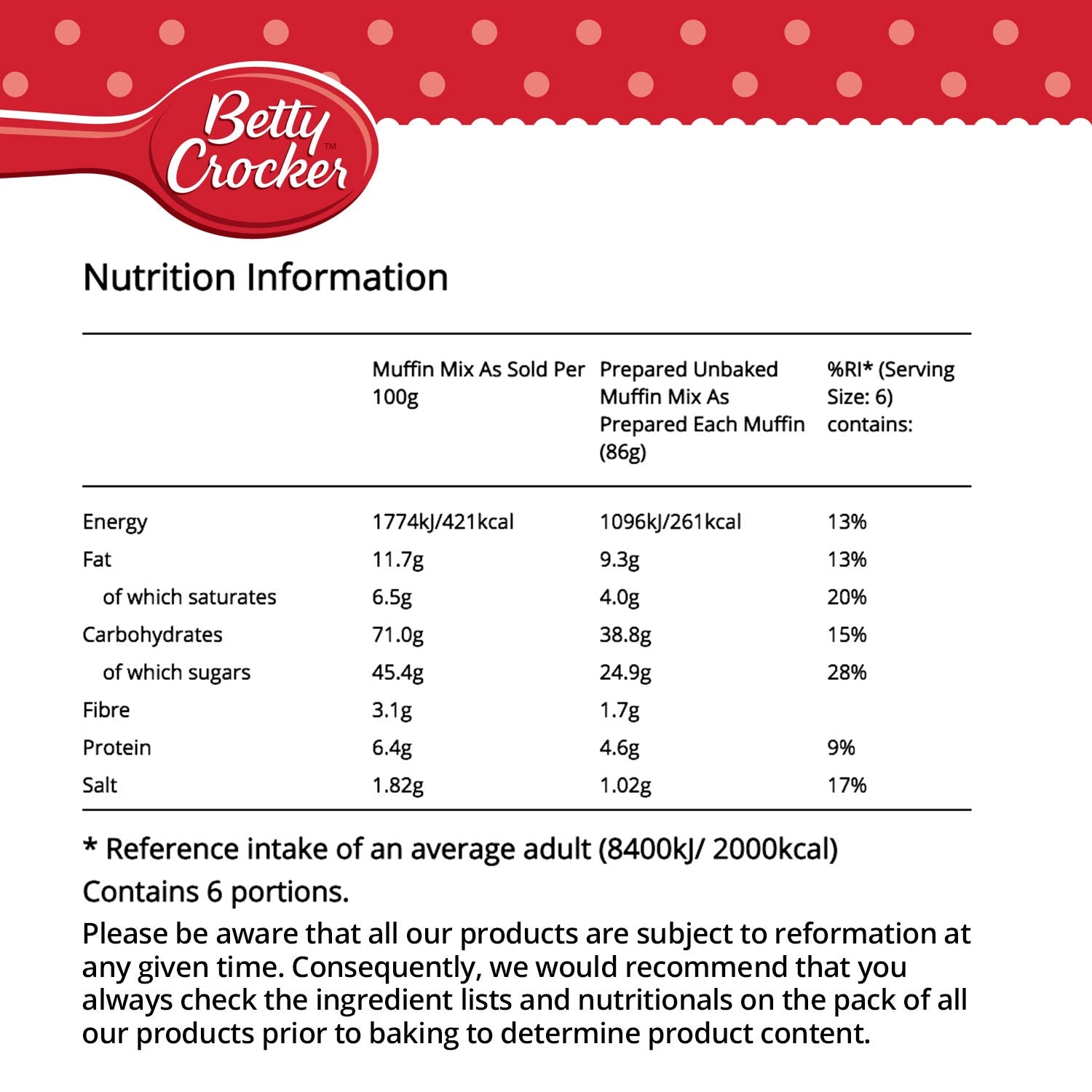 Betty Crocker – Schokoladenstückchen-Muffin-Backmischung (335 g, 4er-Pack) 4