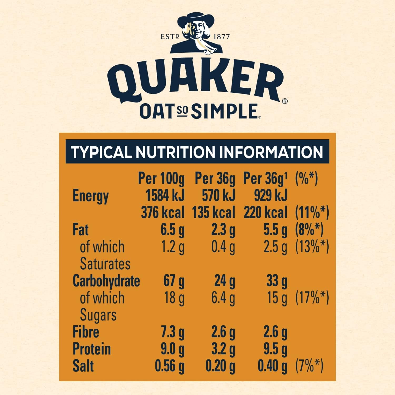 Quaker Oat So Simple Golden Syrup Porridge, 10 x 36g 15