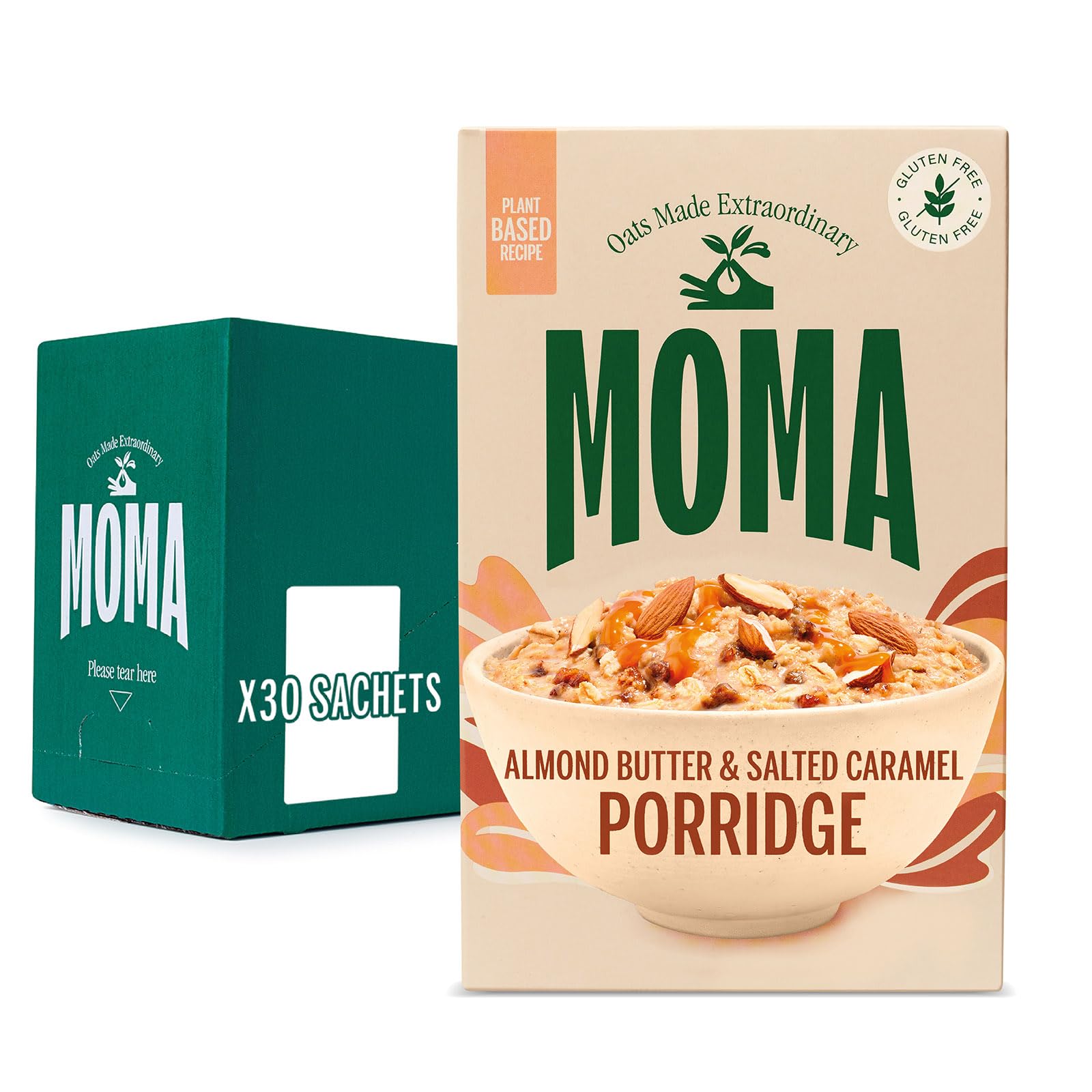 MOMA Almond Butter & Salted Caramel Porridge Sachets - 30 x 40g - Made with British Oats 10