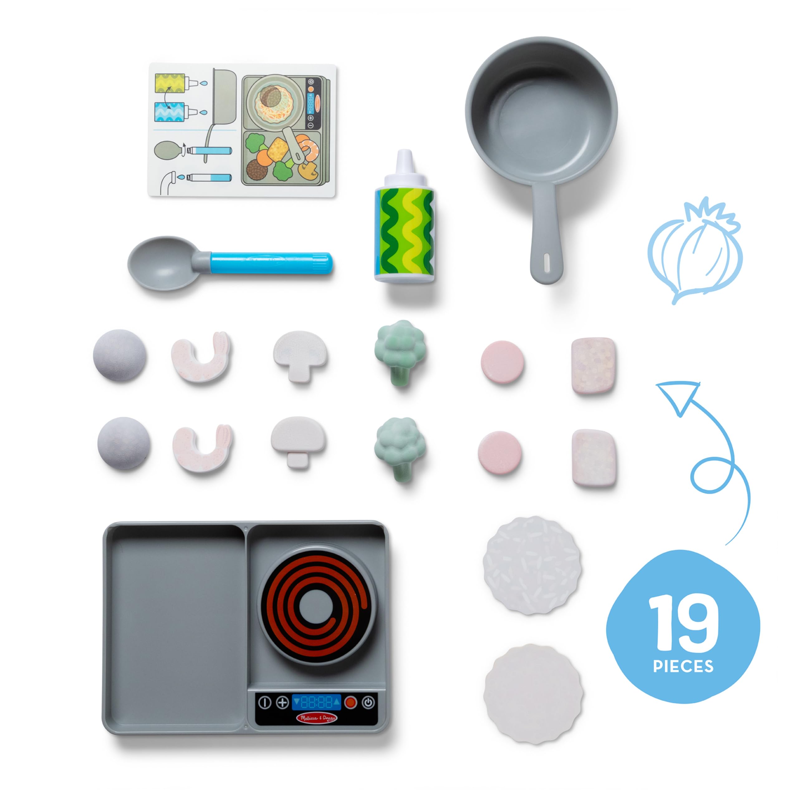 Melissa & Doug Simmer & Stir Stovetop Play Set | Color-Changing Food | Ages 3+ | Model 6074892 8