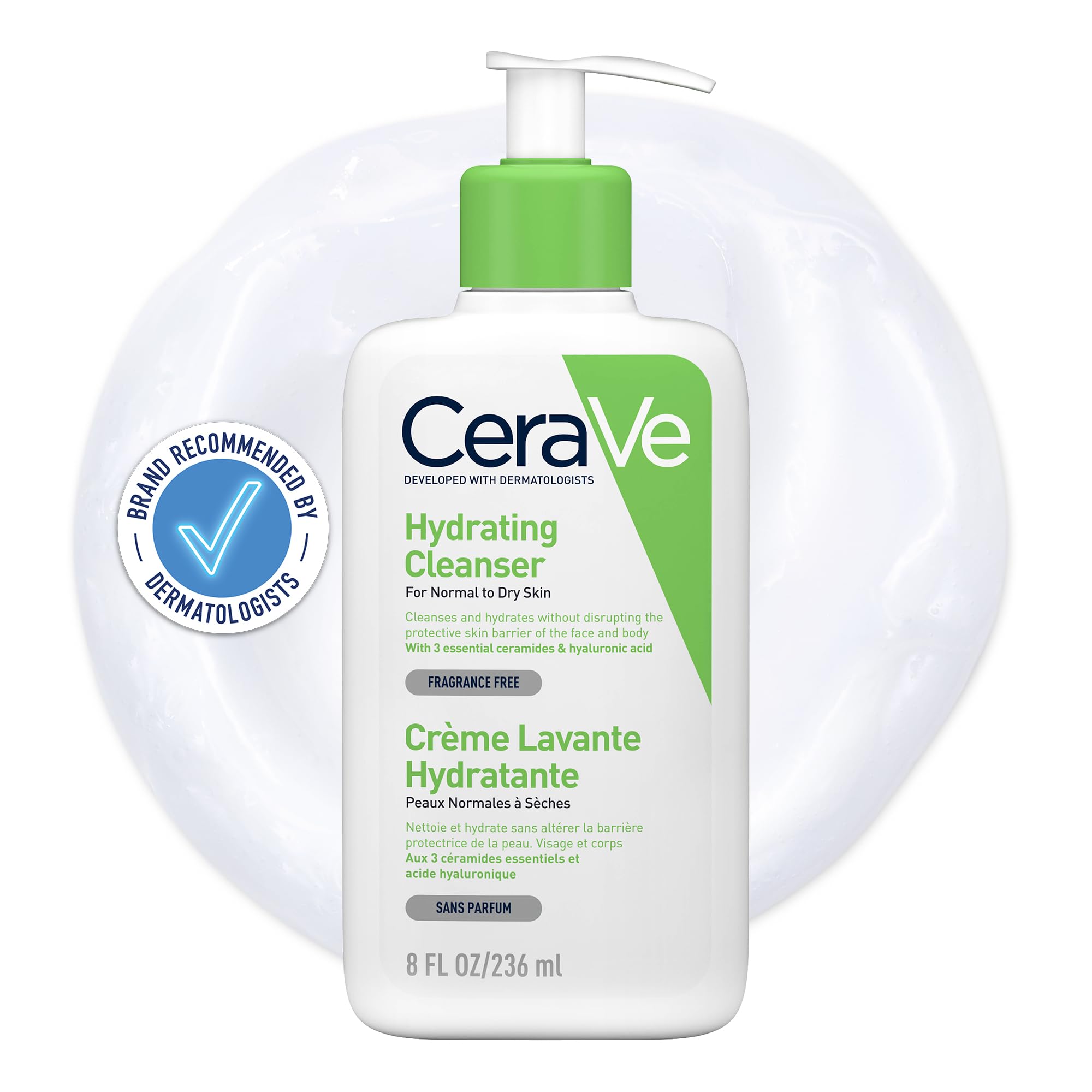 CeraVe Hydrating Cleanser for Face & Body with 3 Essential Ceramides & Hyaluronic Acid (270.99 g)