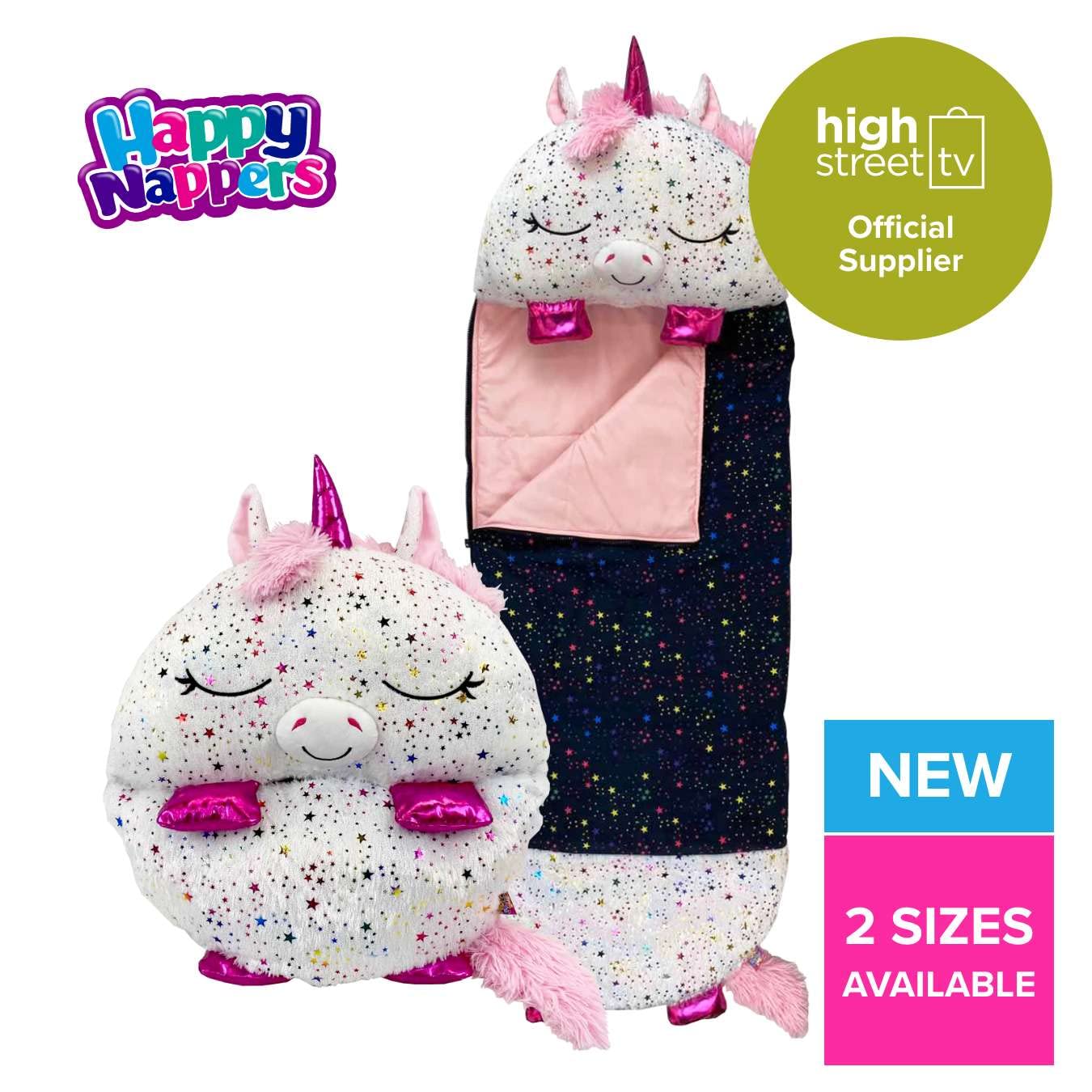 Happy Nappers Kids Sleeping Bag - Shimmer Unicorn - Plush Toy & Comfy Sleep Bag 6