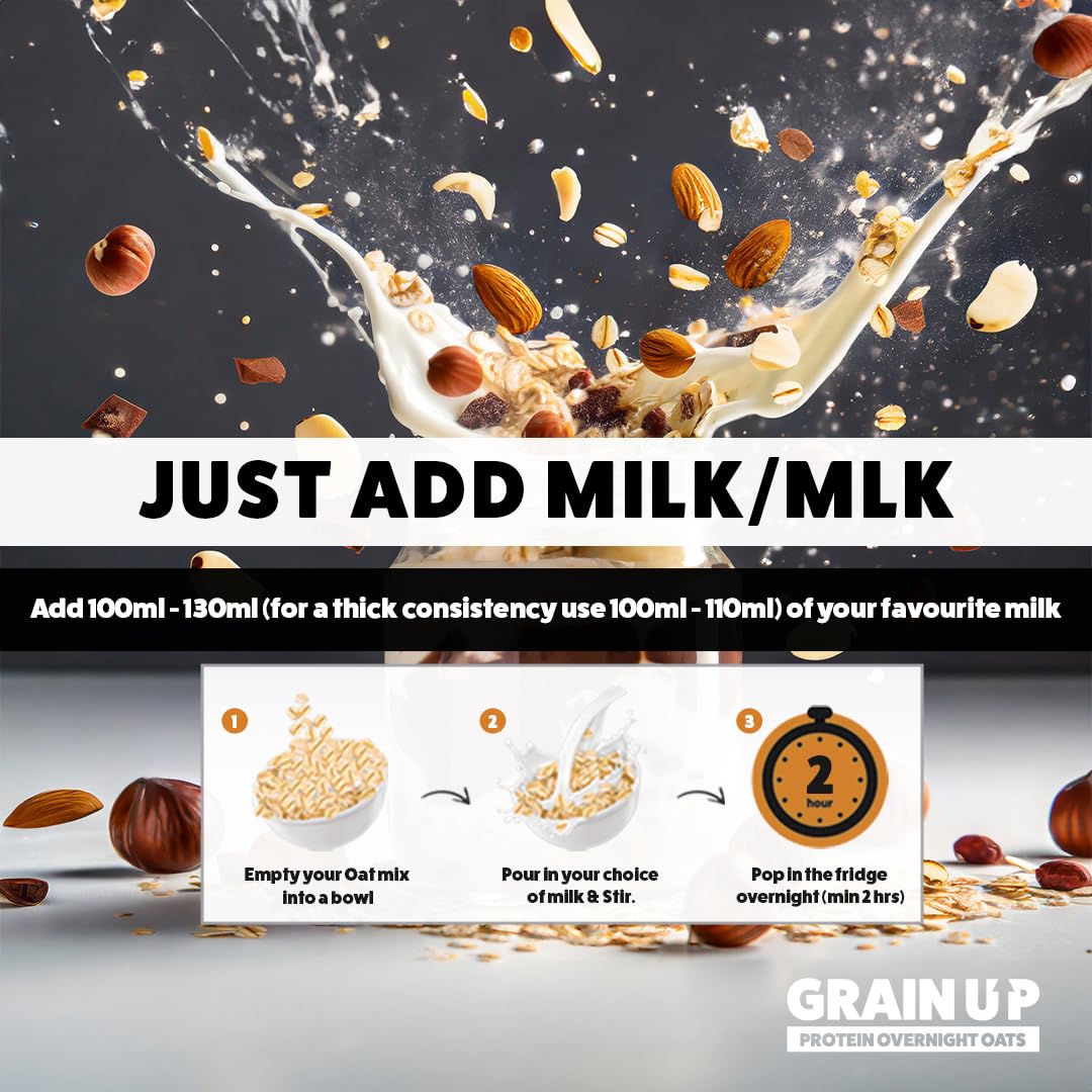Grain Up Choconut Brownie Overnight Oats - High Protein, Gluten-Free, Vegan | 300g 4