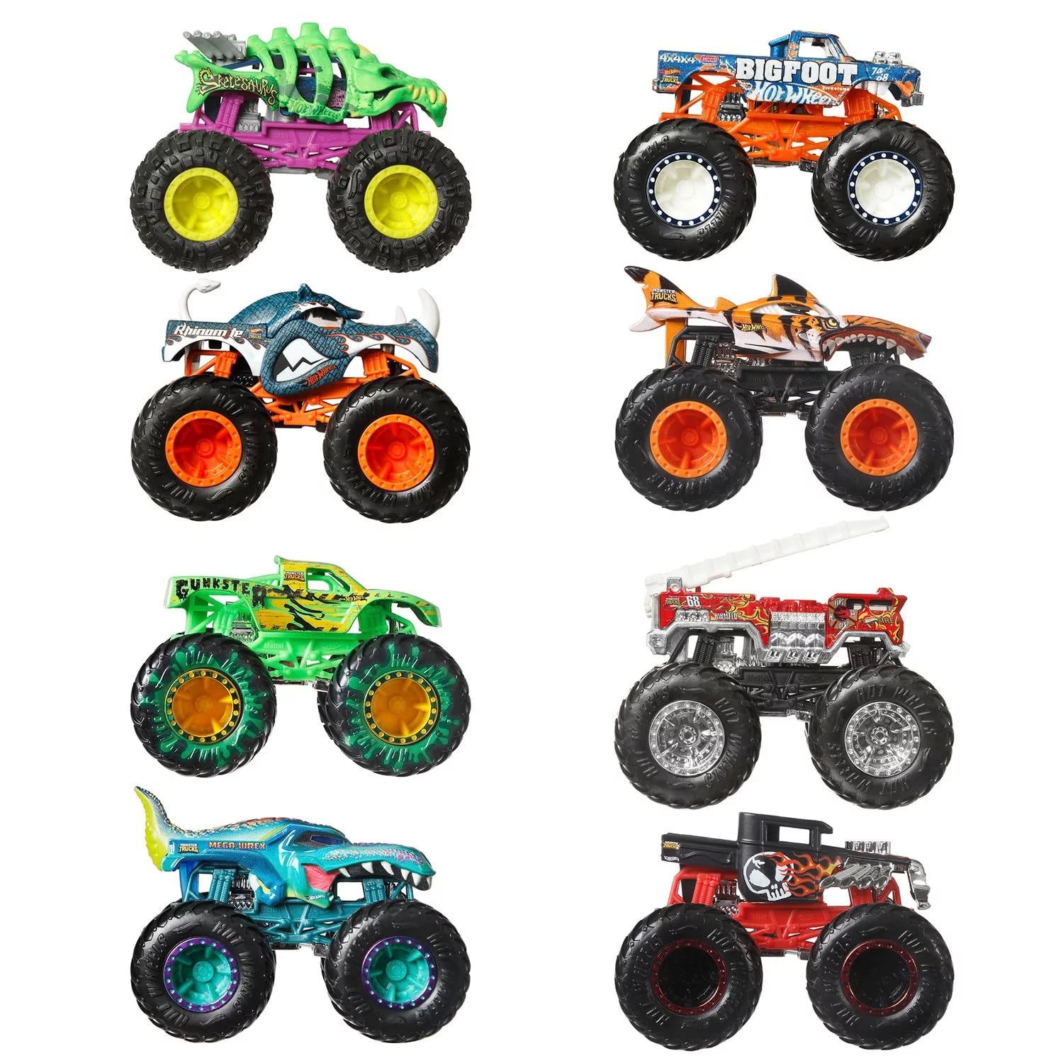 Hot Wheels Monster Trucks 8-Pack - 1:64 Scale Die-Cast Toy Trucks for Kids 3+ 4
