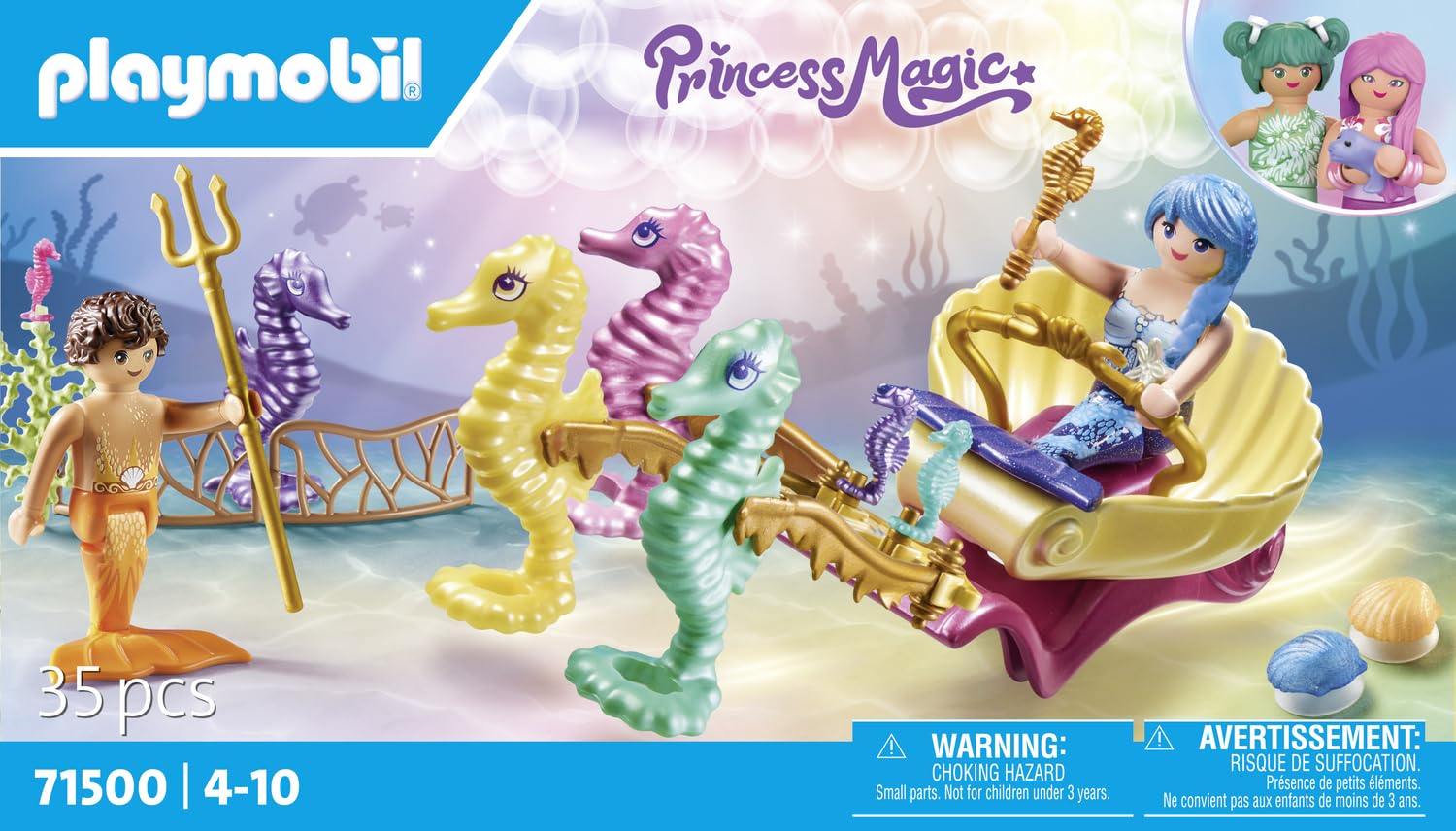 Playmobil Mermaid with Seahorse Carriage - Imaginative Underwater Playset for Kids 4