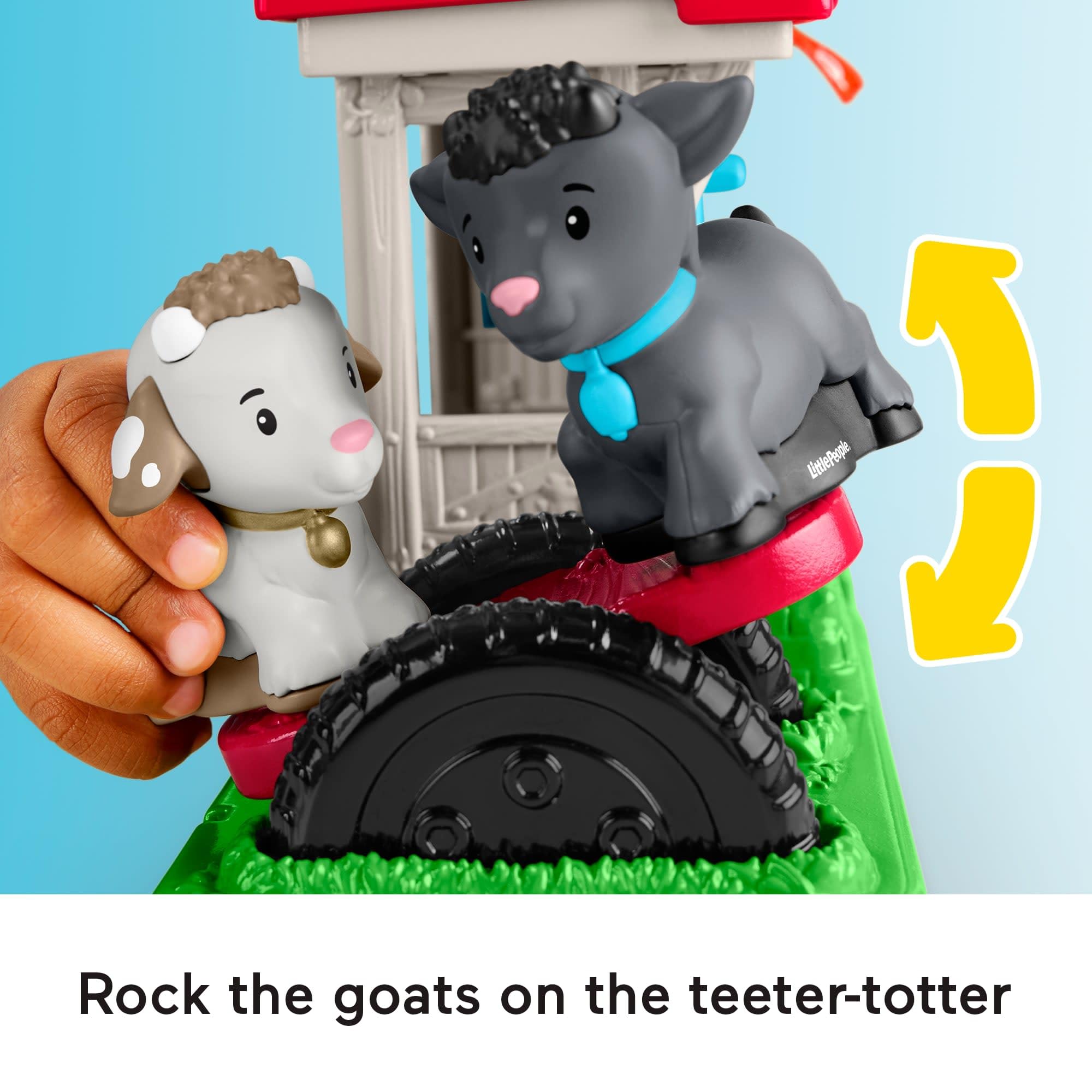 Fisher-Price Little People Feed & Play Goat Yard Playset - Farm-Themed Toddler Toy with Interactive Features 4