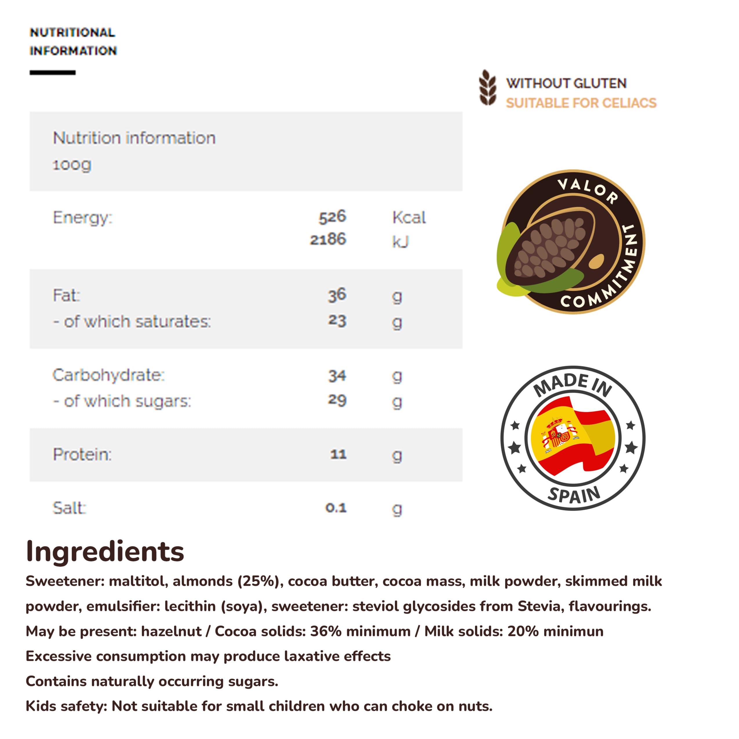 Valor - Dark Chocolate Bar 70% Cocoa with Mint (100g) 3