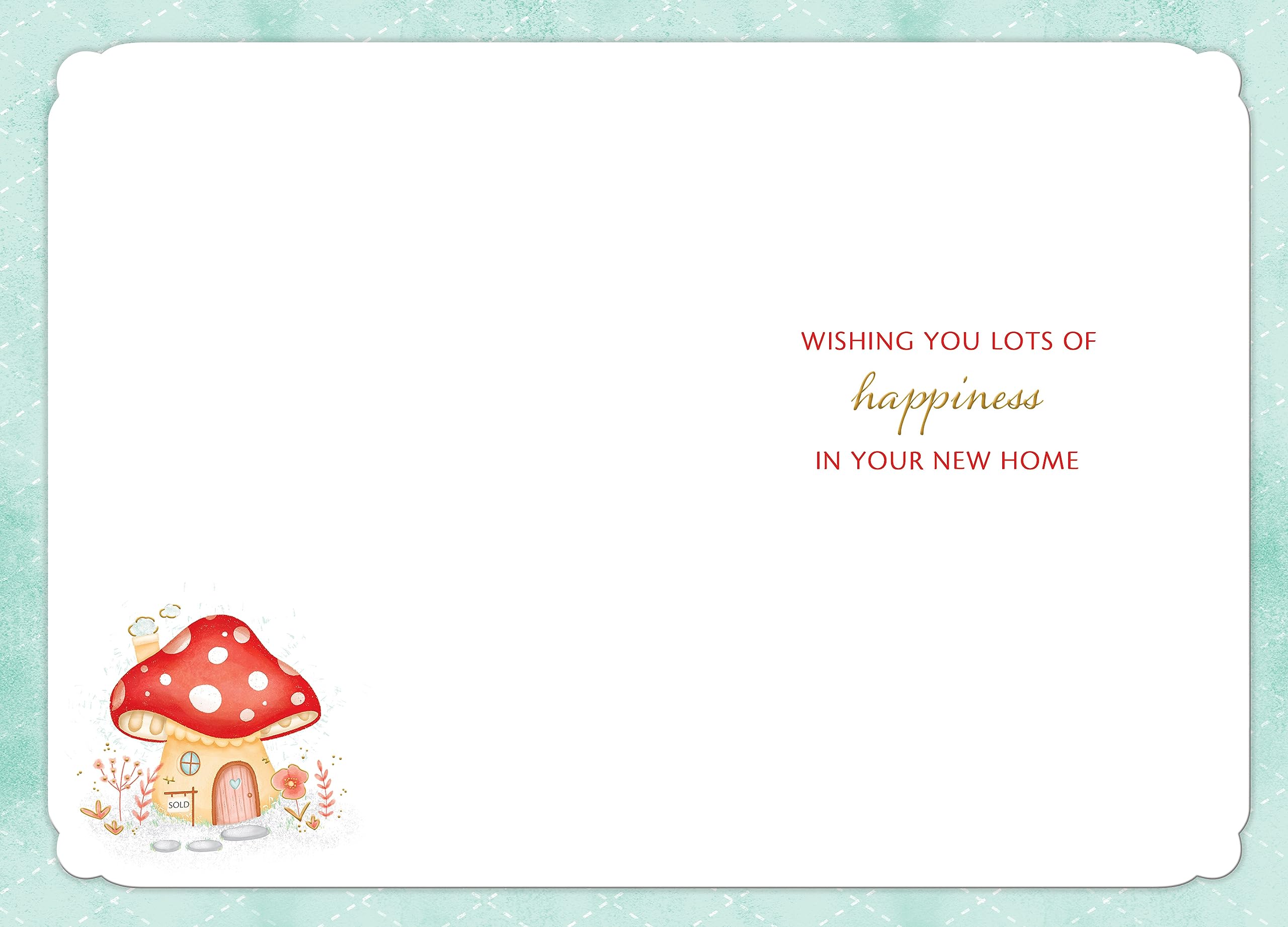 Piccadilly Greetings New Home Card Mushroom House | 7 x 5 Inches | Envelope Included