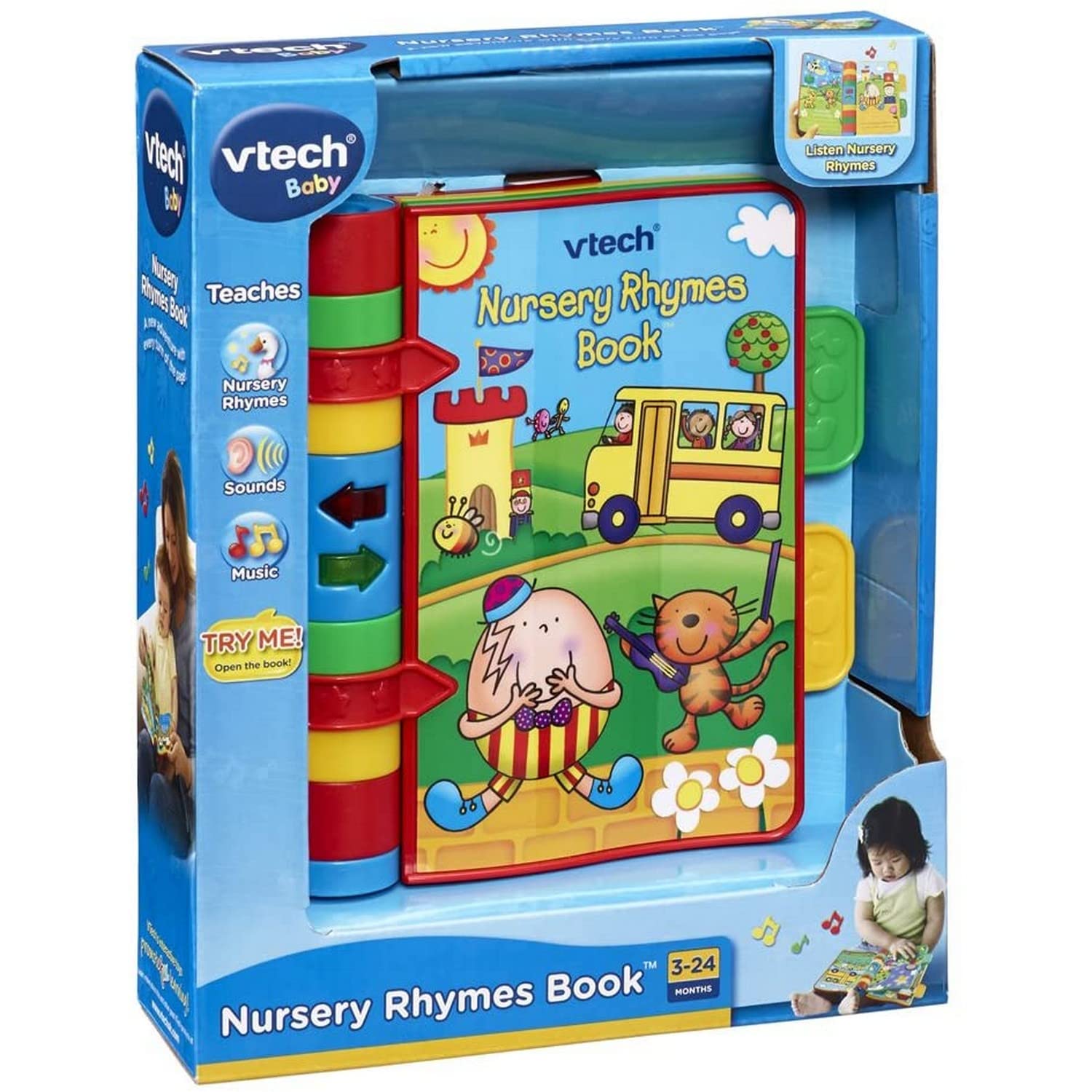 VTech Baby Nursery Rhymes Book - Interactive Musical Light-Up Book for 6 Months+ 3