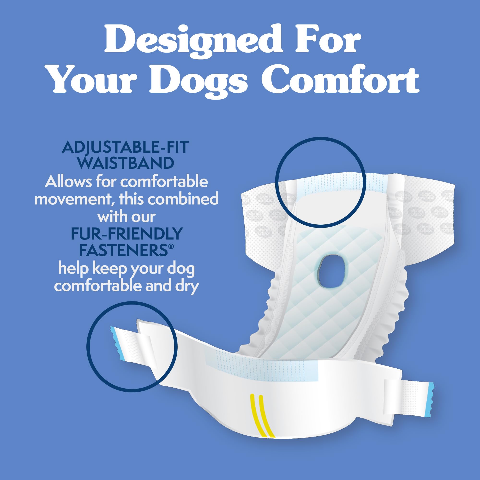 Simple Solution Disposable Dog Diapers for Female Dogs | Medium (15-23 inch waist) | Cotton 3