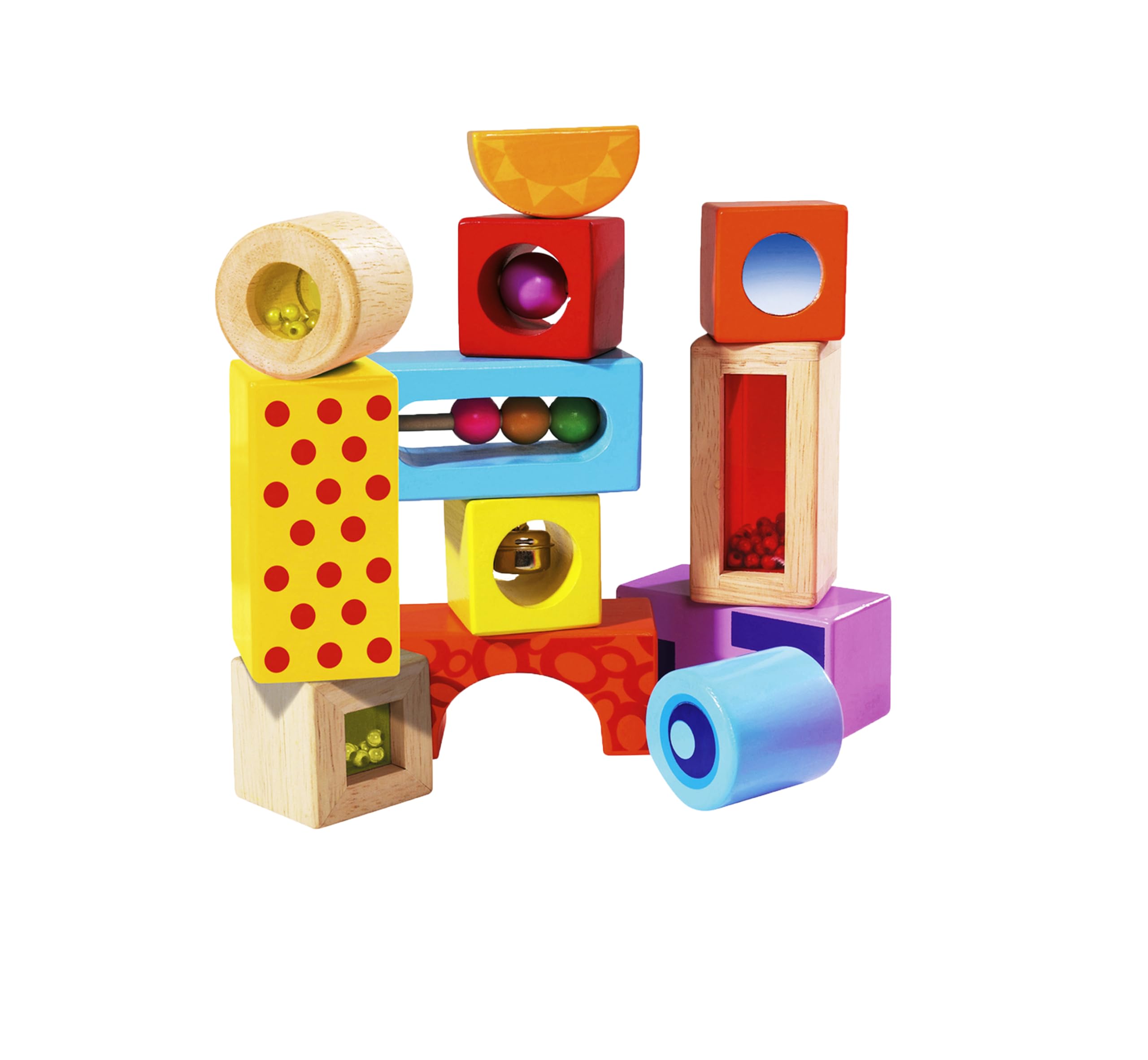 Eichhorn 100002240 Sound Building Blocks - Educational Wooden Toy for Toddlers 12 Months+ 6