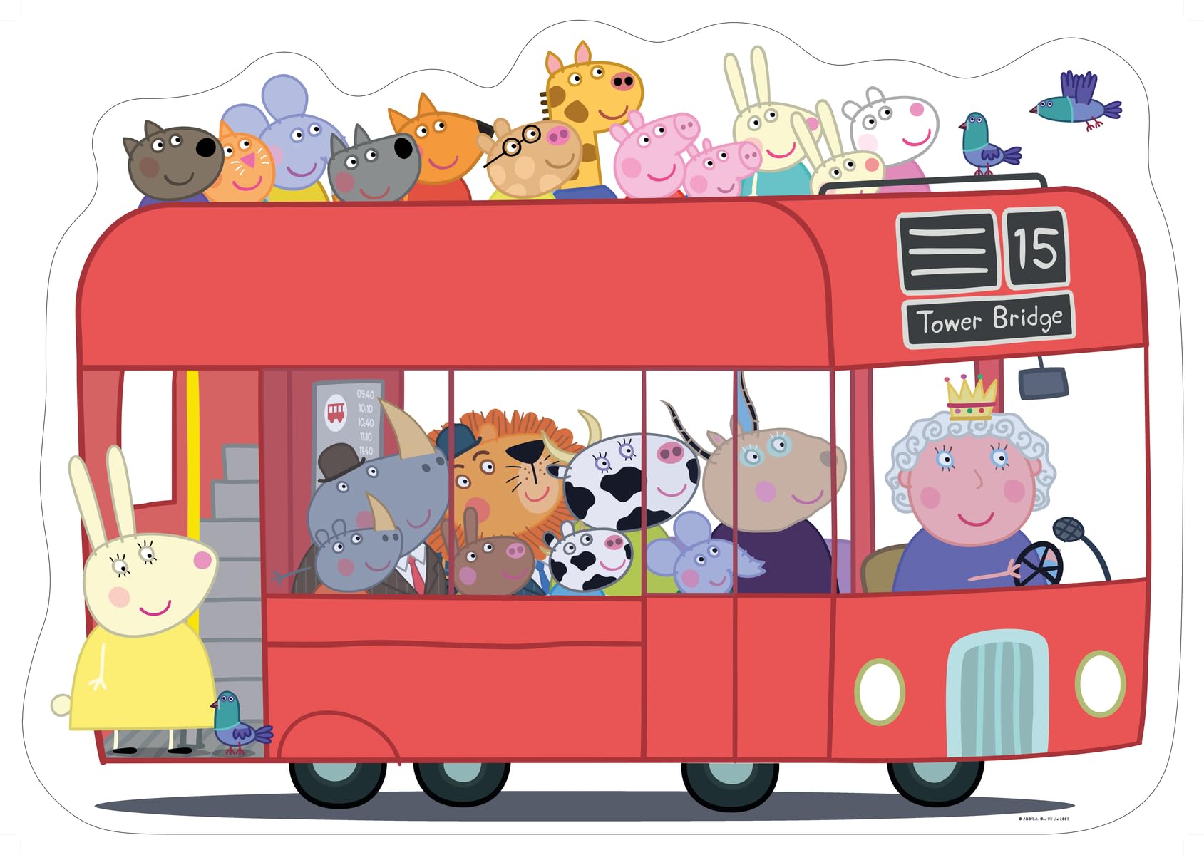 Ravensburger Peppa Pig London Red Bus 24 Piece Giant Shaped Floor Jigsaw Puzzle for Ages 3+