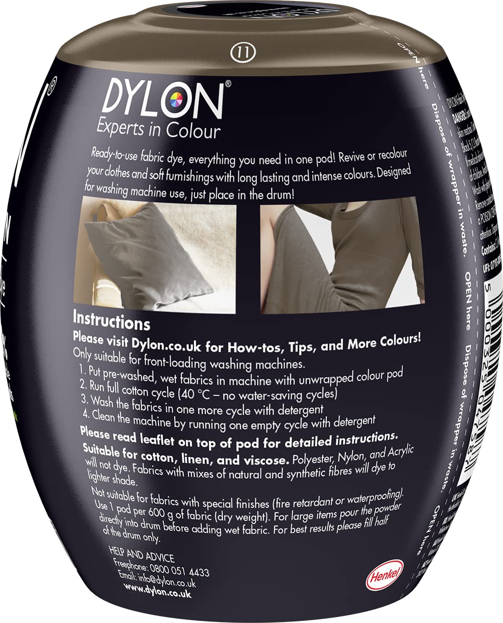 Dylon Washing Machine Fabric Dye Pod - Espresso Brown, 350g 6