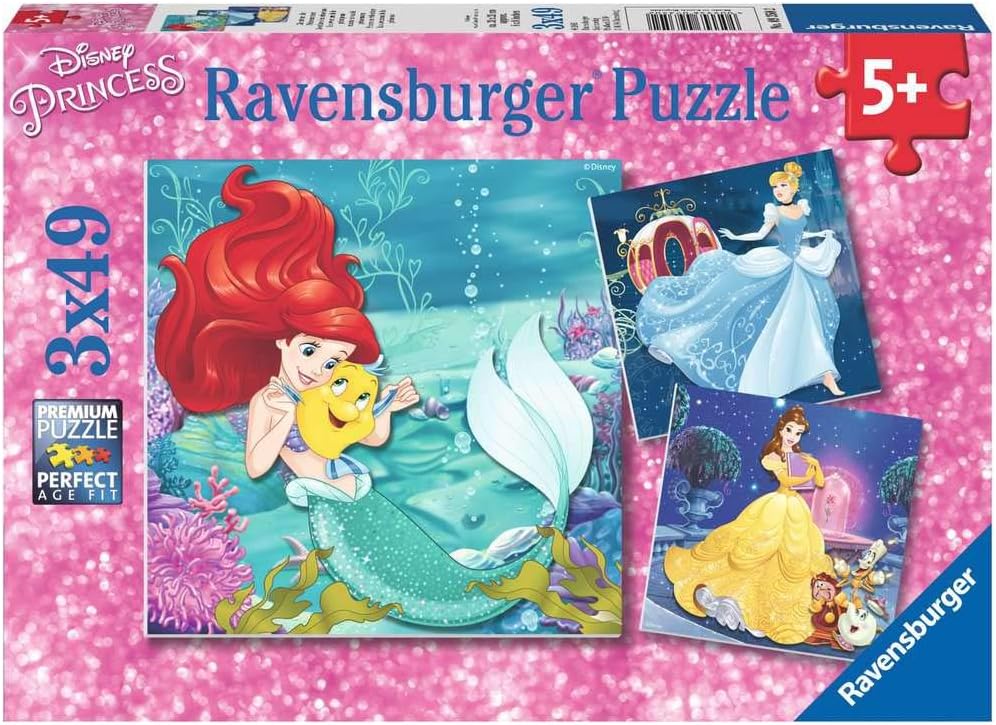 Ravensburger Disney Princess Adventure - 3 x 49 Piece Jigsaw Puzzles for Kids 5 Years Up