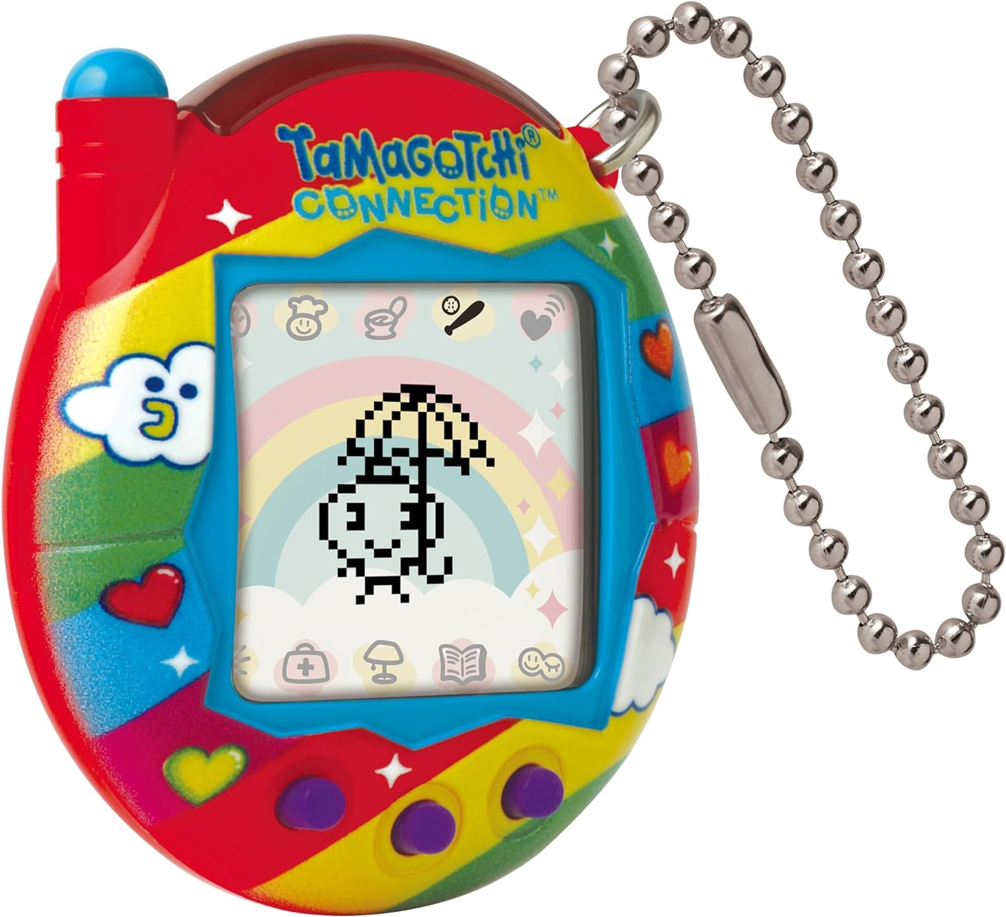 Tamagotchi Connection Digital Pet - Rainbow Sky Shell with Infrared Connection for Kids 8+ 10