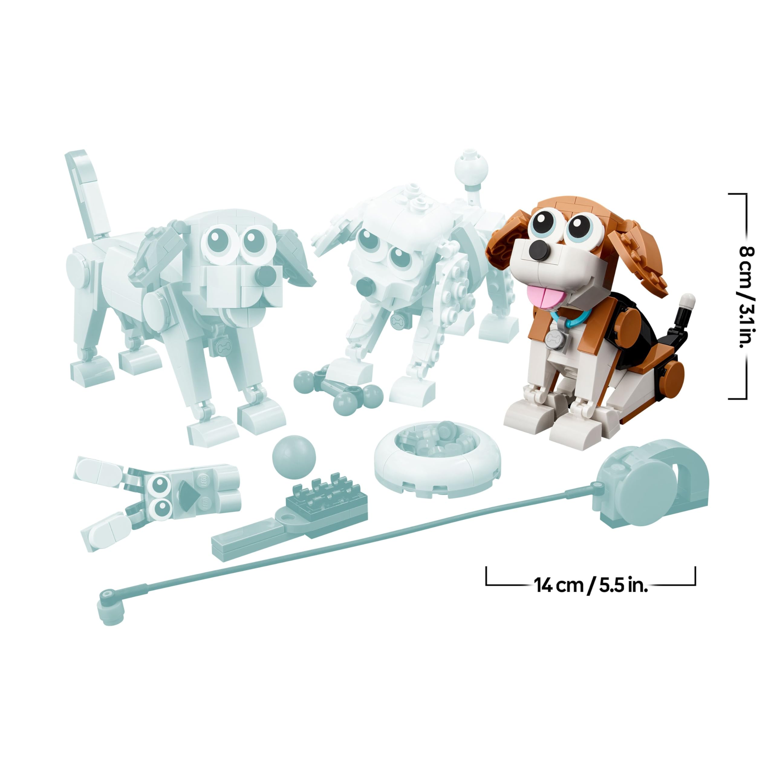 LEGO Creator 3-in-1-Bauset „Entzückende Hunde“ – 7 Rassenfiguren für Kinder ab 7 Jahren 9
