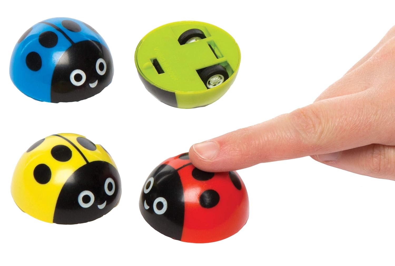 Baker Ross Ladybird Pull-Back Racers - 4 Pack with Assorted Colors, Age 3+