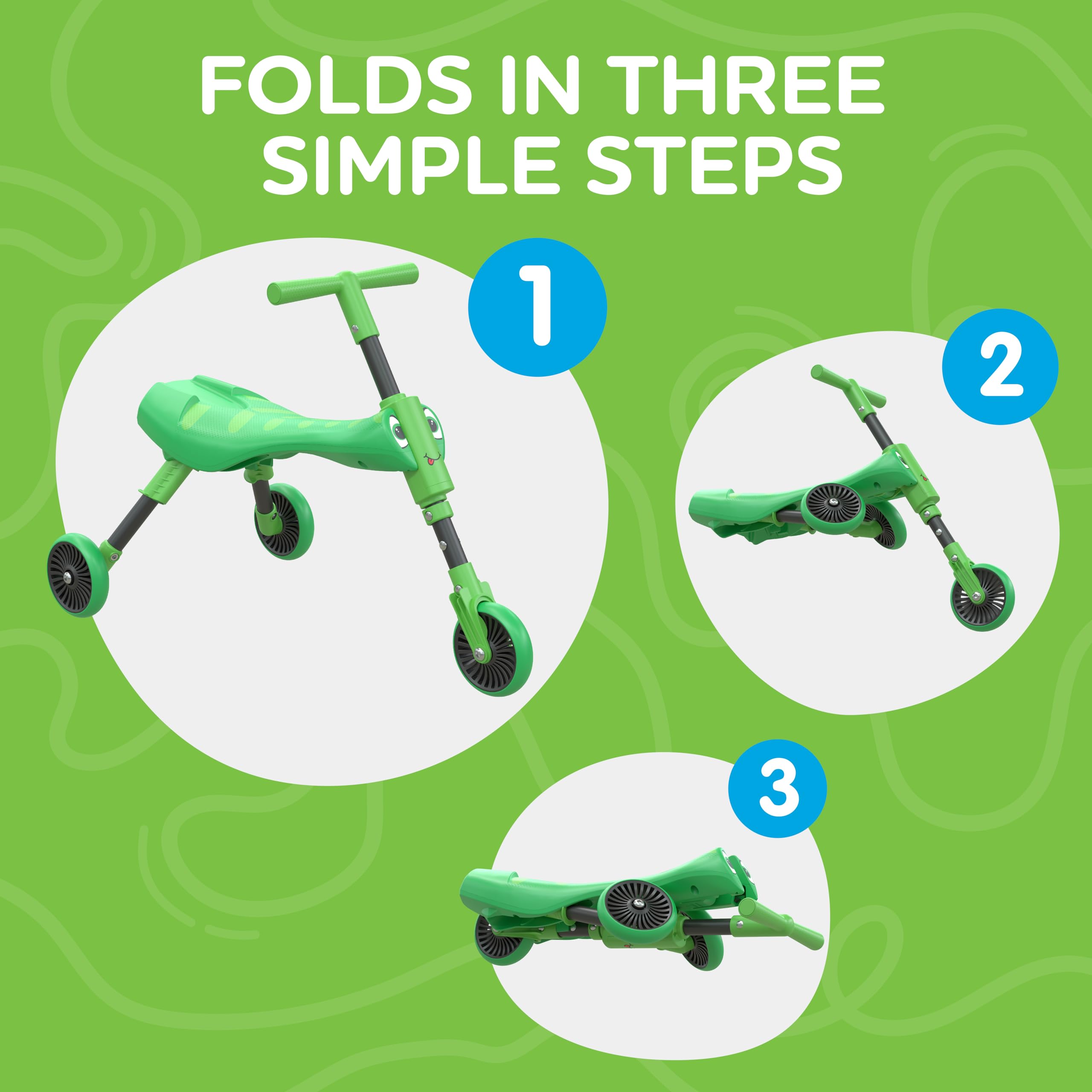 Scuttlebug 3-Rad-Dreirad, faltbar, Grasshopper-Design, für 1–3-Jährige 5