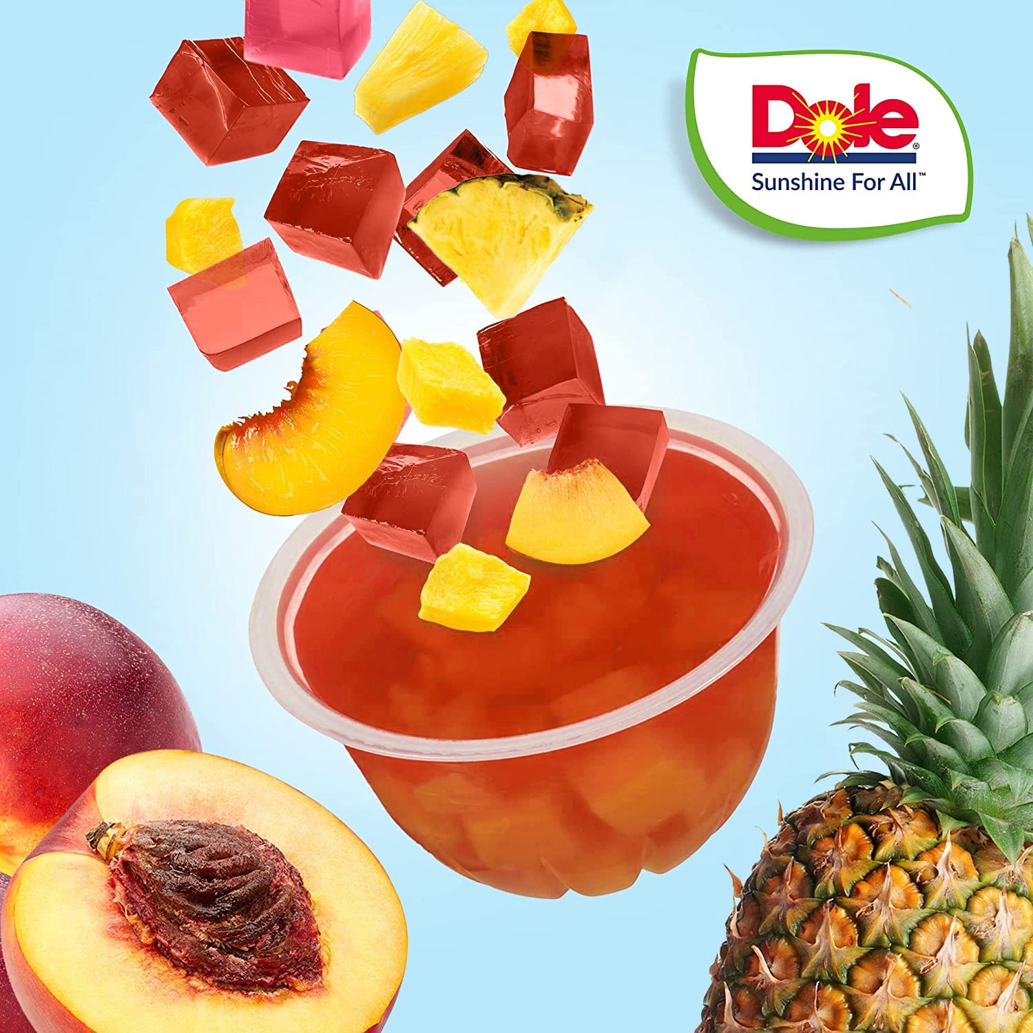 Dole Mixed Fruit In Peach Jelly - 12 Pack (3 x 4 Pots) | 100% Natural Fruit | Fat-Free 6
