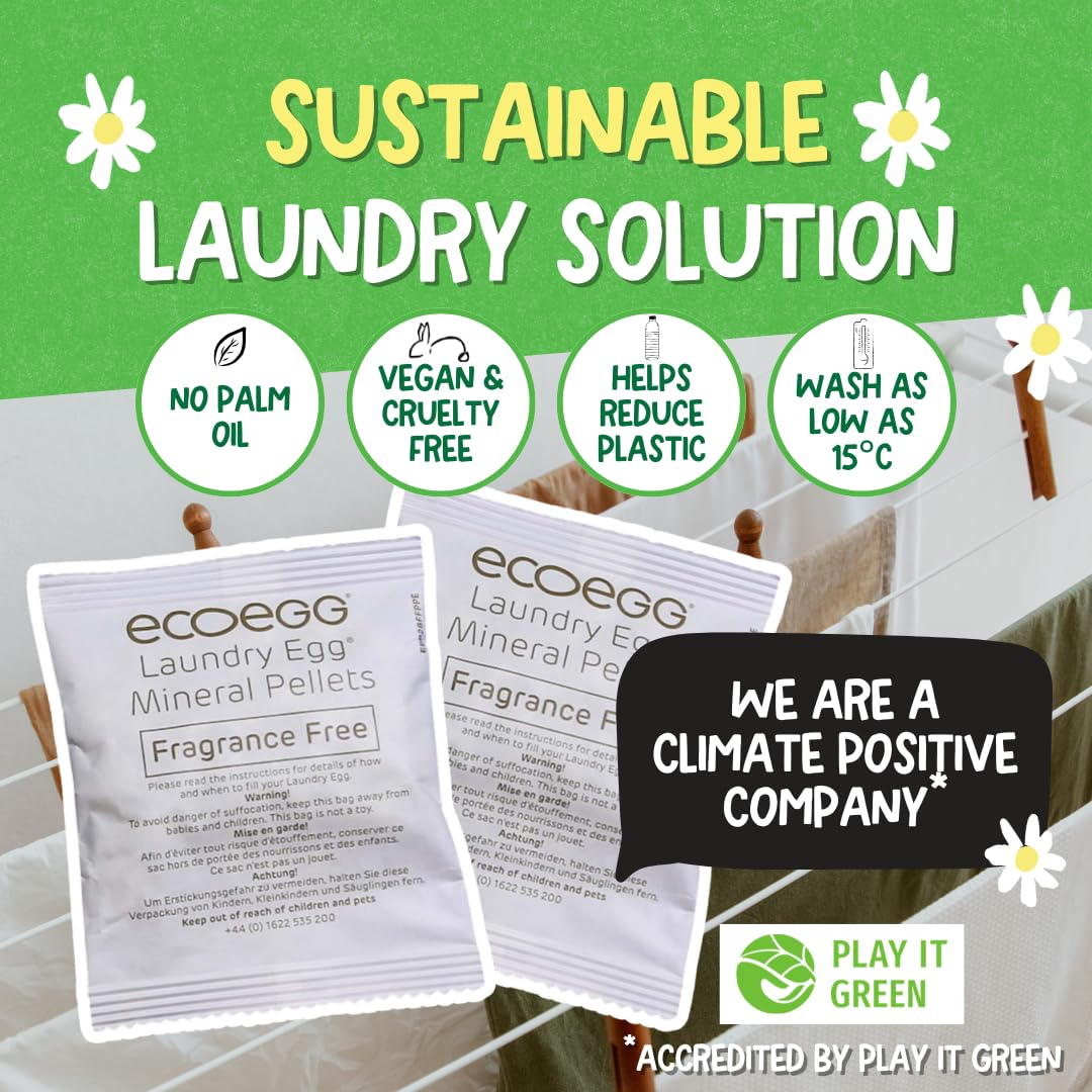 Ecoegg - Laundry Egg Refill Pellets | 50 Washes | Fragrance Free | Non-Bio & No Harsh Chemicals 4