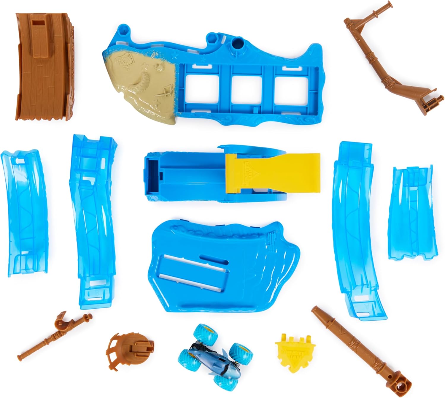 Monster Jam Megalodon Loop of Doom Stunt Playset - 1:64 Scale with Exclusive Die-Cast Truck