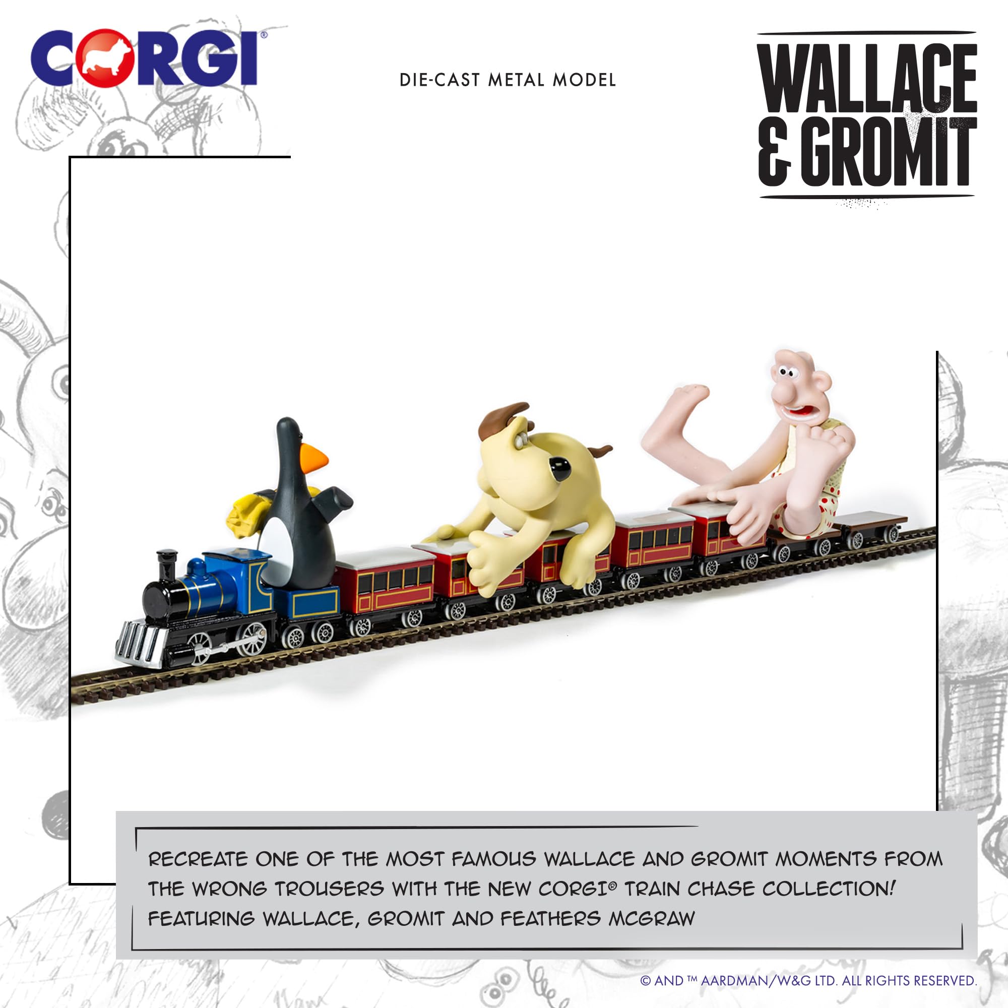 Corgi CC80604 Gromit Diecast Train Toy - Wallace & Gromit: The Wrong Trousers Playset 4